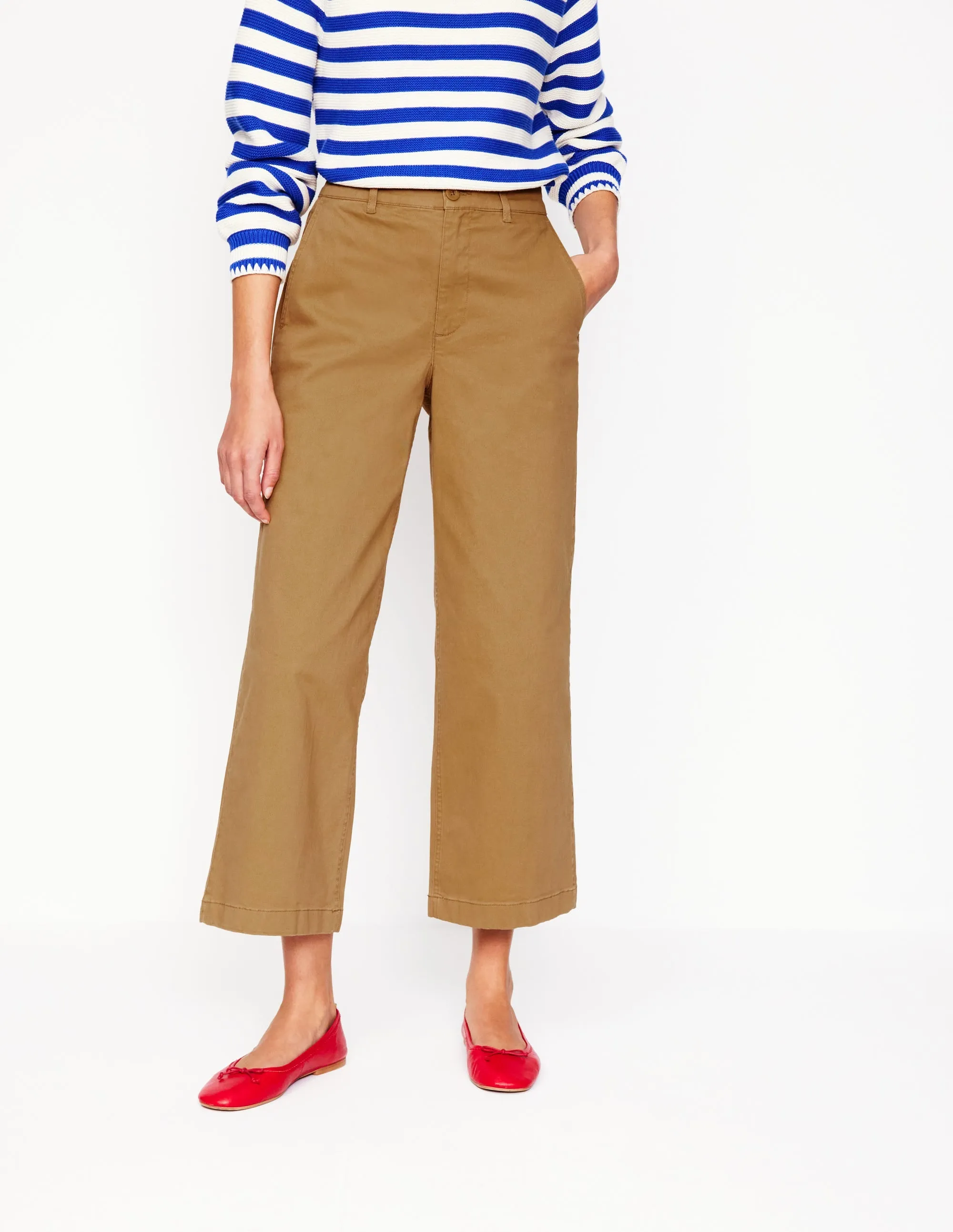 Barnsbury Crop Chino Trousers-Hazelnut Brown summer comfort