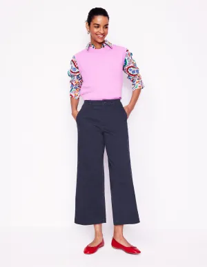 Barnsbury Crop Chino Trousers-Navy versatile piece