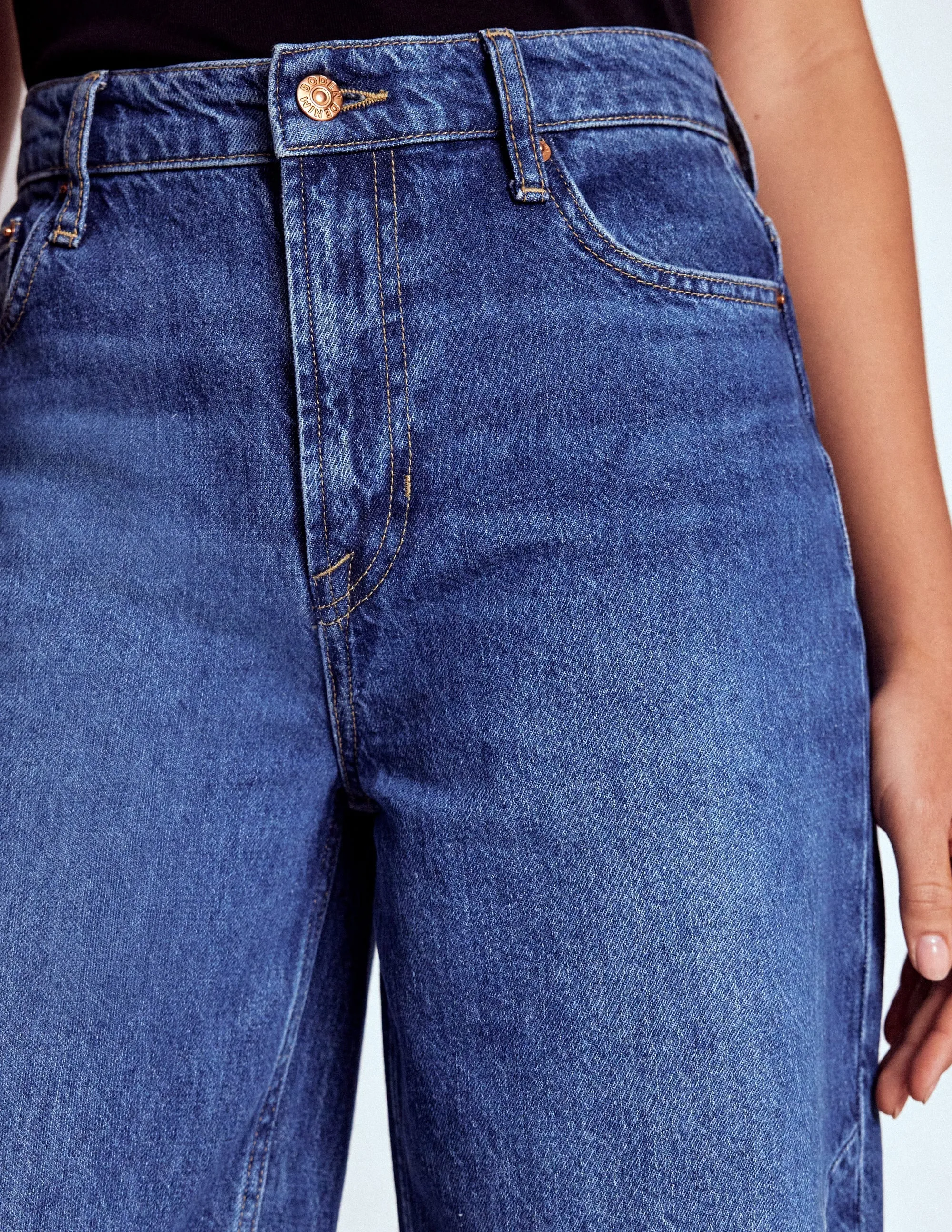 Barrel Leg Jeans-Mid Vintage urban life