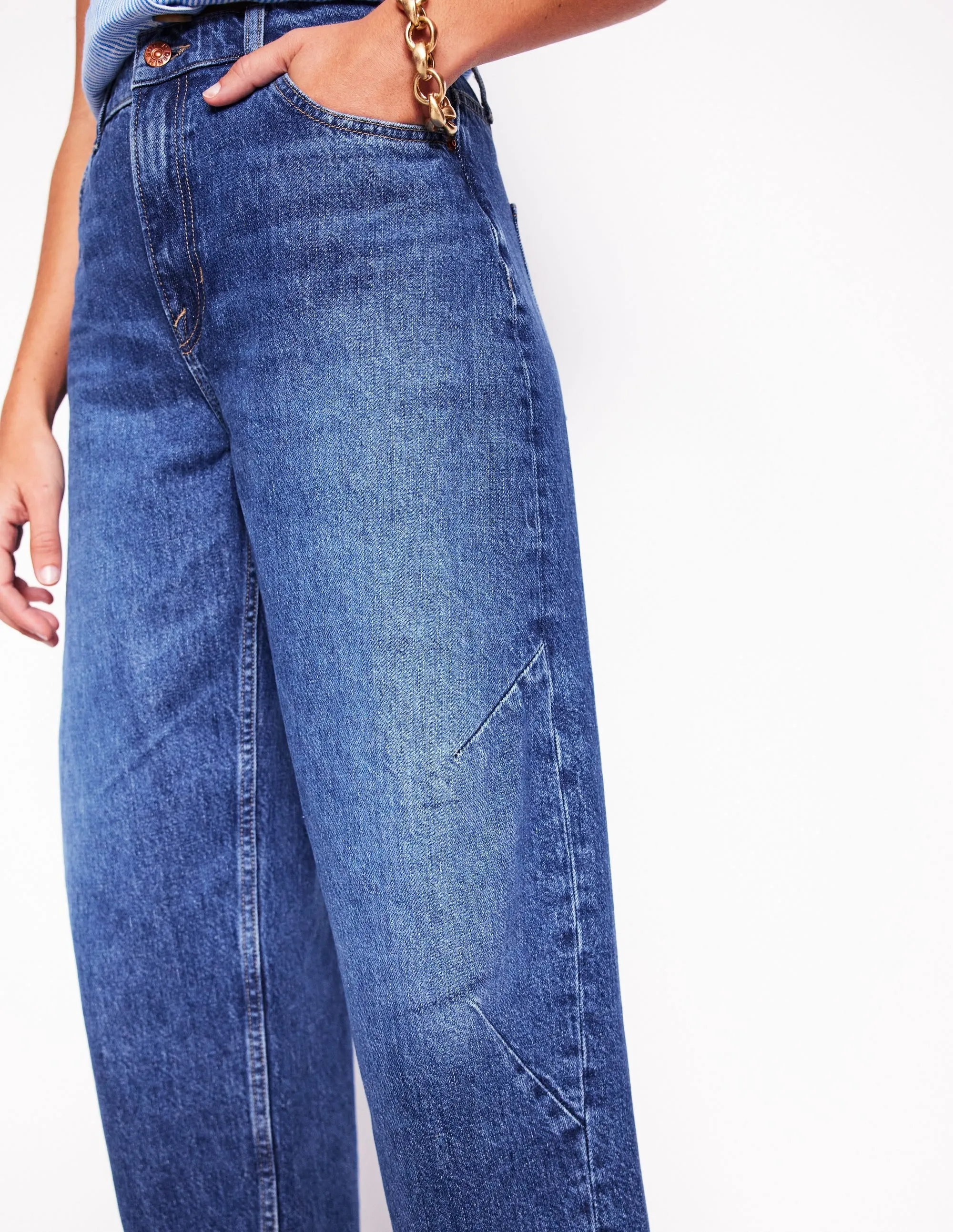 Barrel Leg Jeans-Mid Vintage versatile wardrobe
