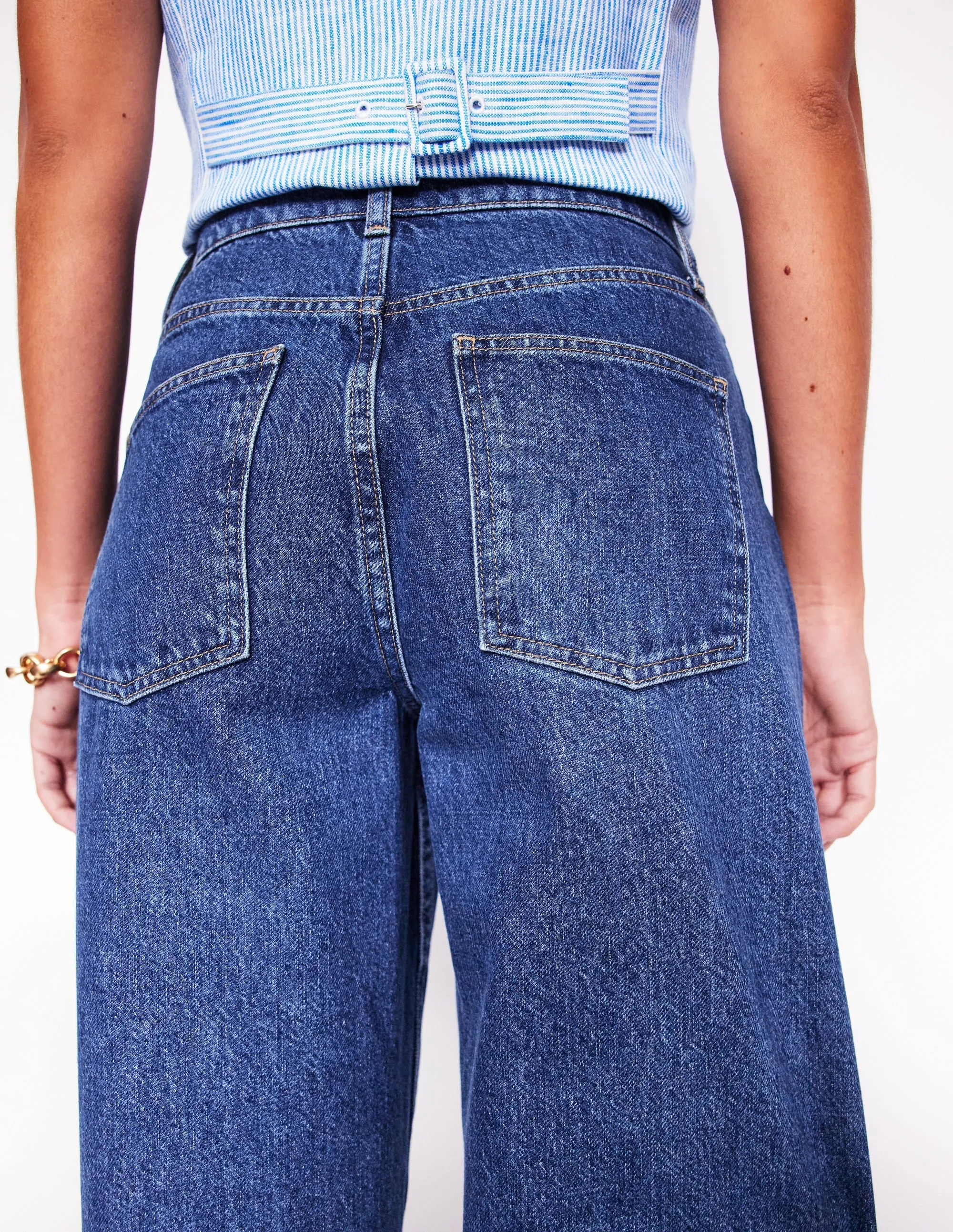 Barrel Leg Jeans-Mid Vintage multi occasion
