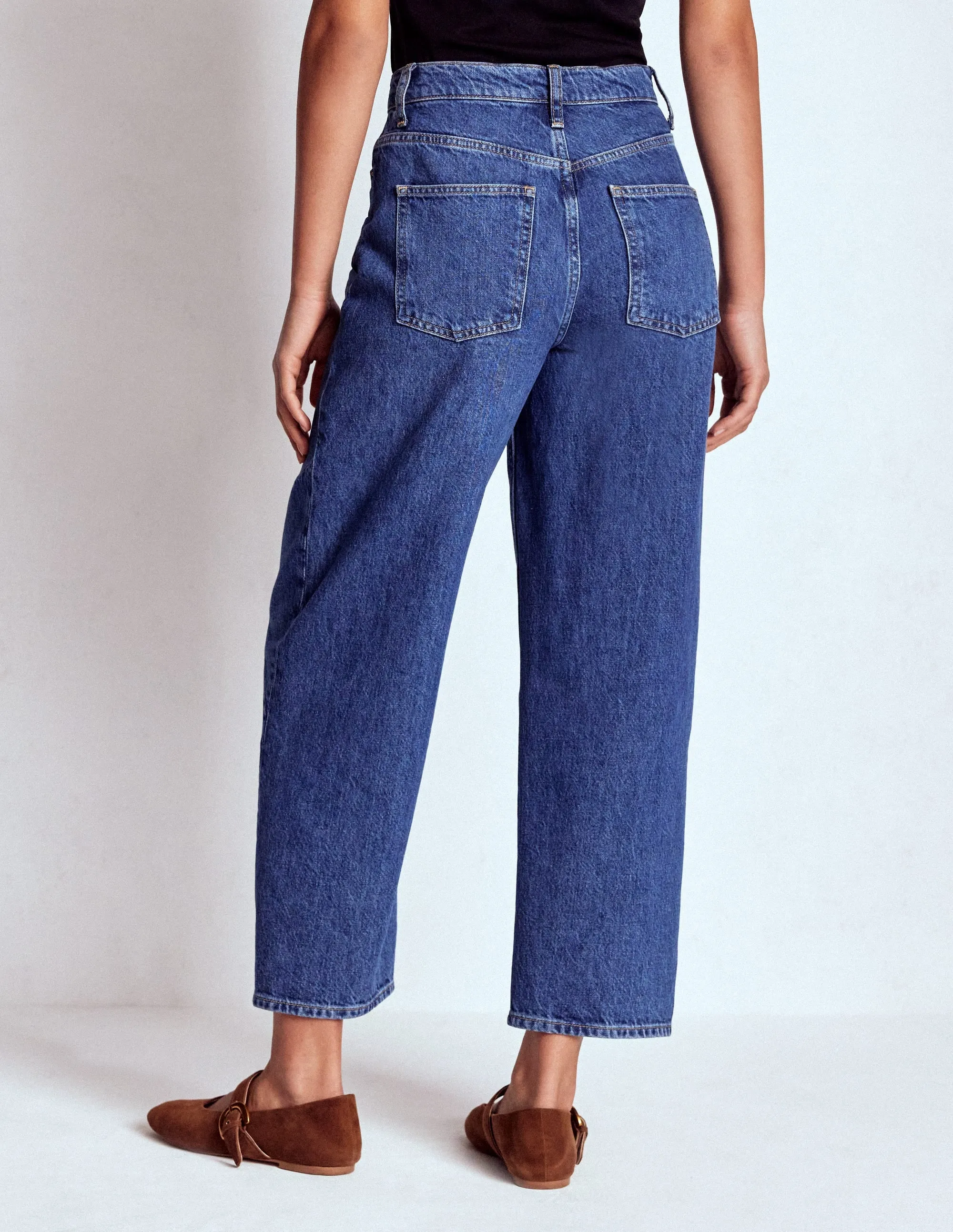 Barrel Leg Jeans-Mid Vintage cold protection