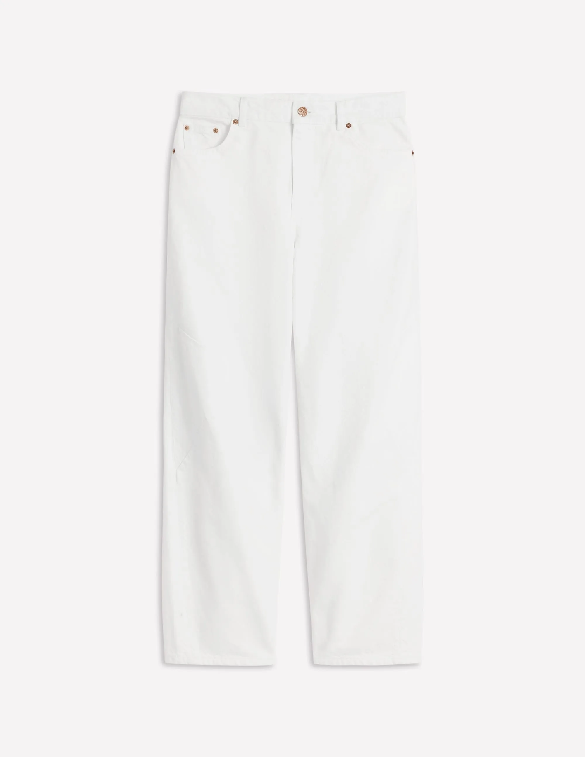 Barrel Leg Jeans-White elegant slim