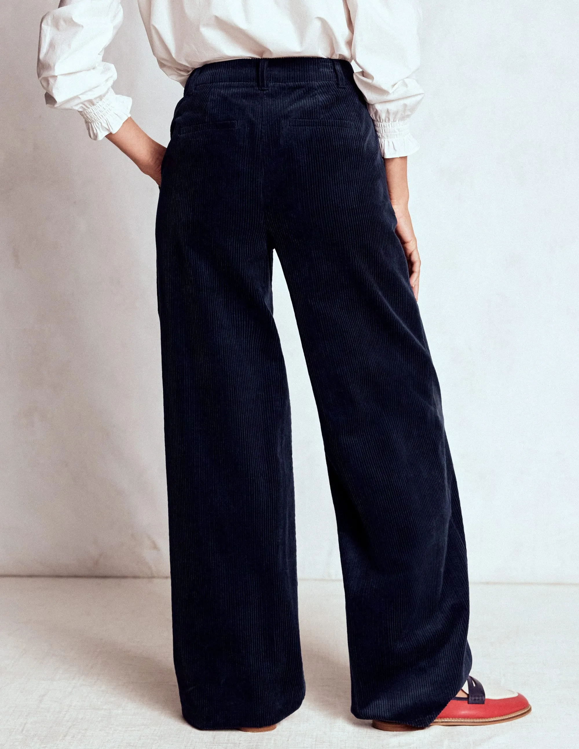Belgravia Cord Trousers-Navy breathable comfort