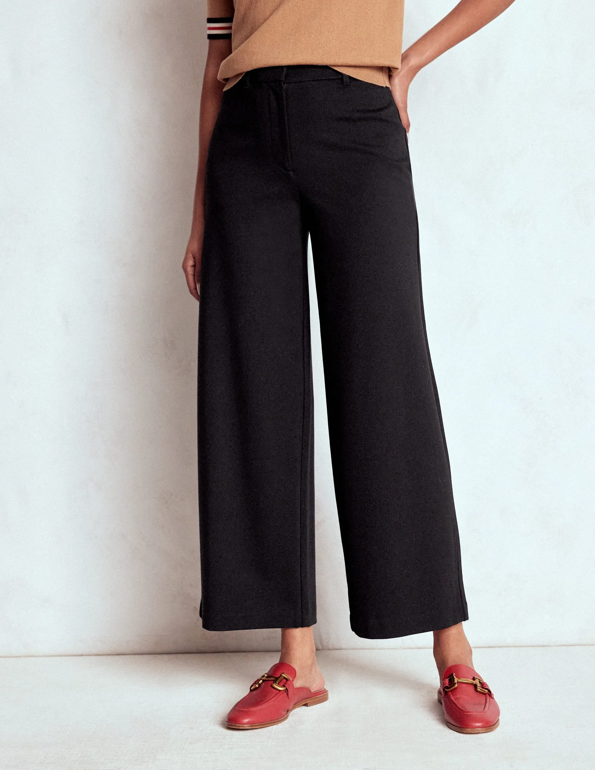 Belgravia Ponte Crop Trousers-BLACK eco dyeing
