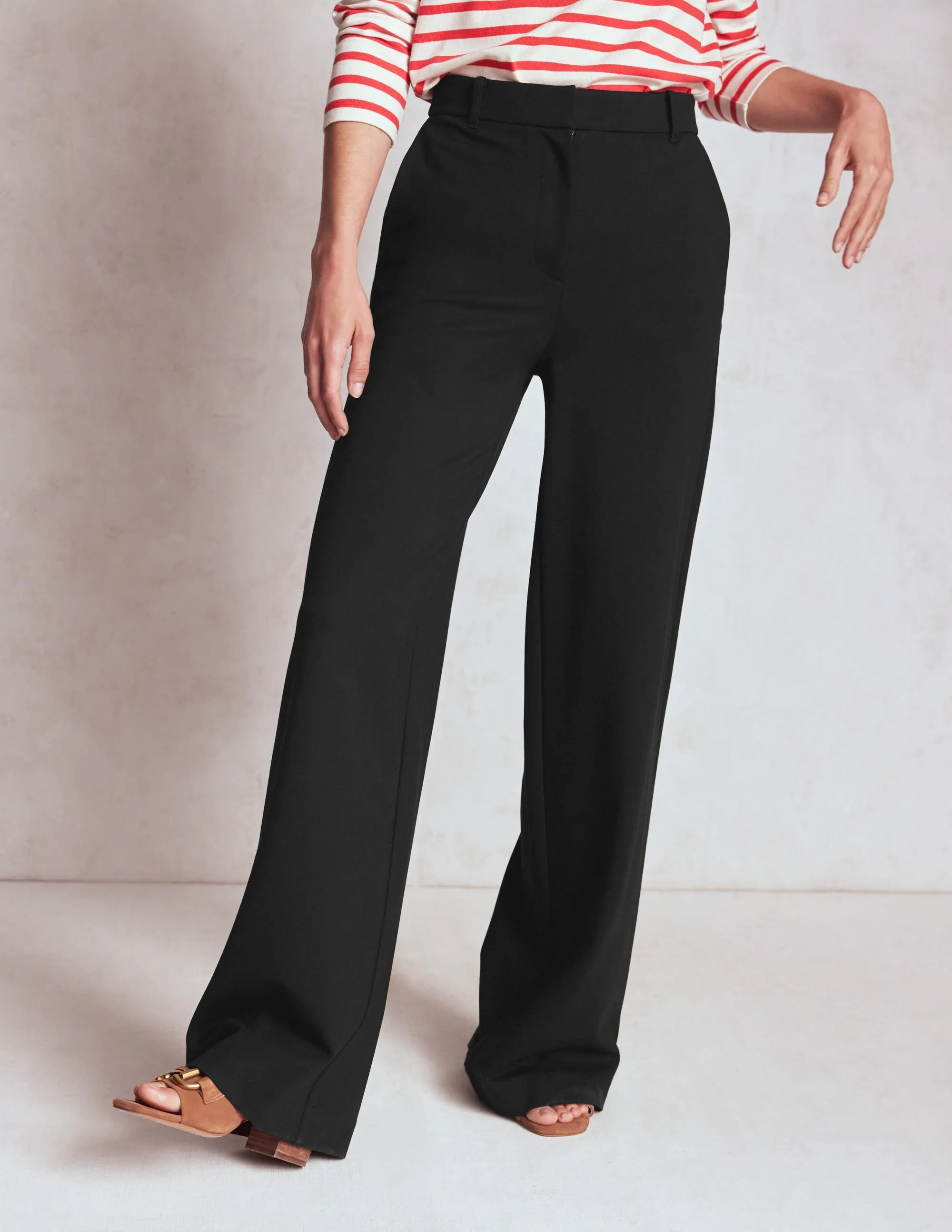 Belgravia Ponte Trousers-Black relaxed silhouette