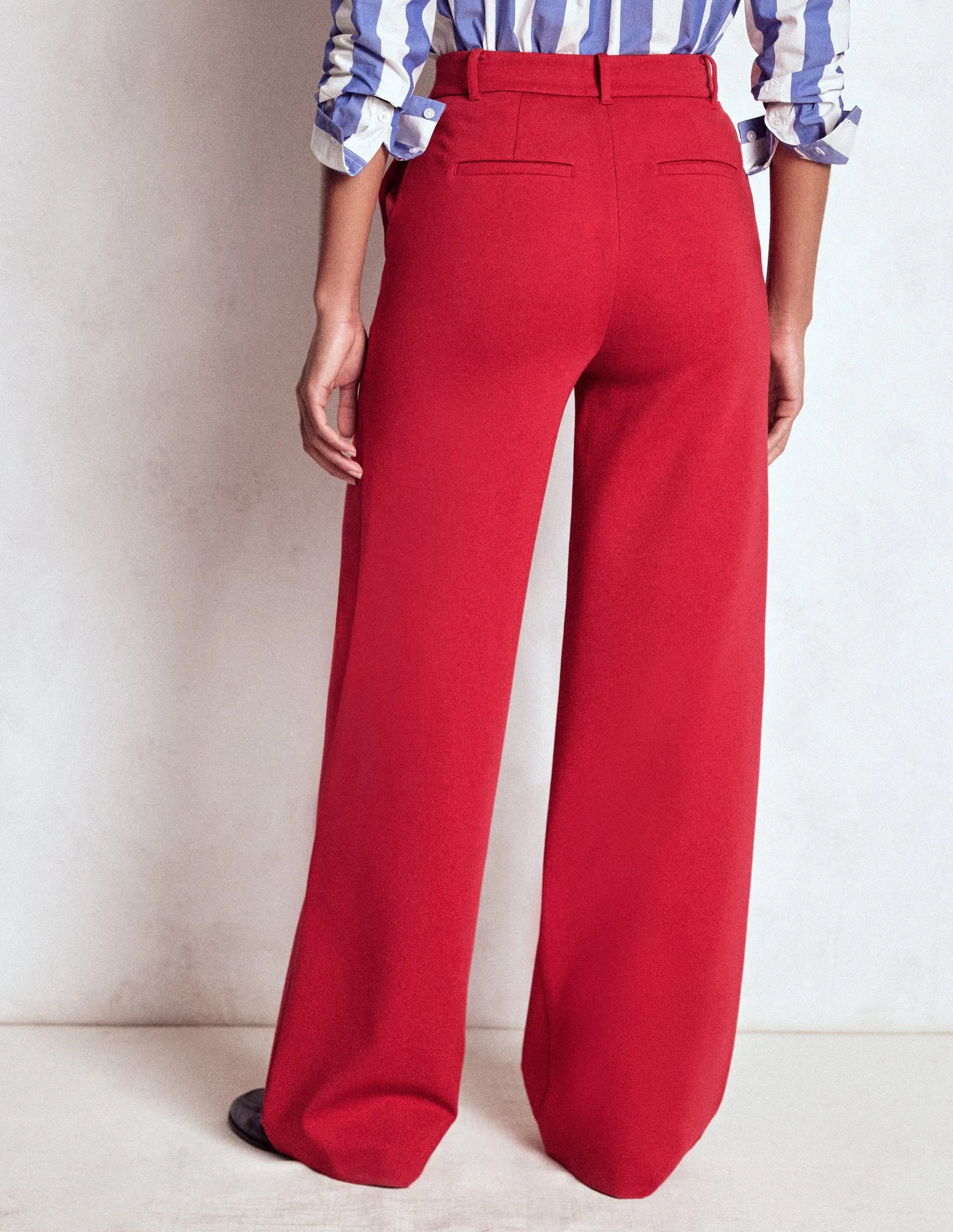 Belgravia Ponte Trousers-Carmine Red carefree attitude