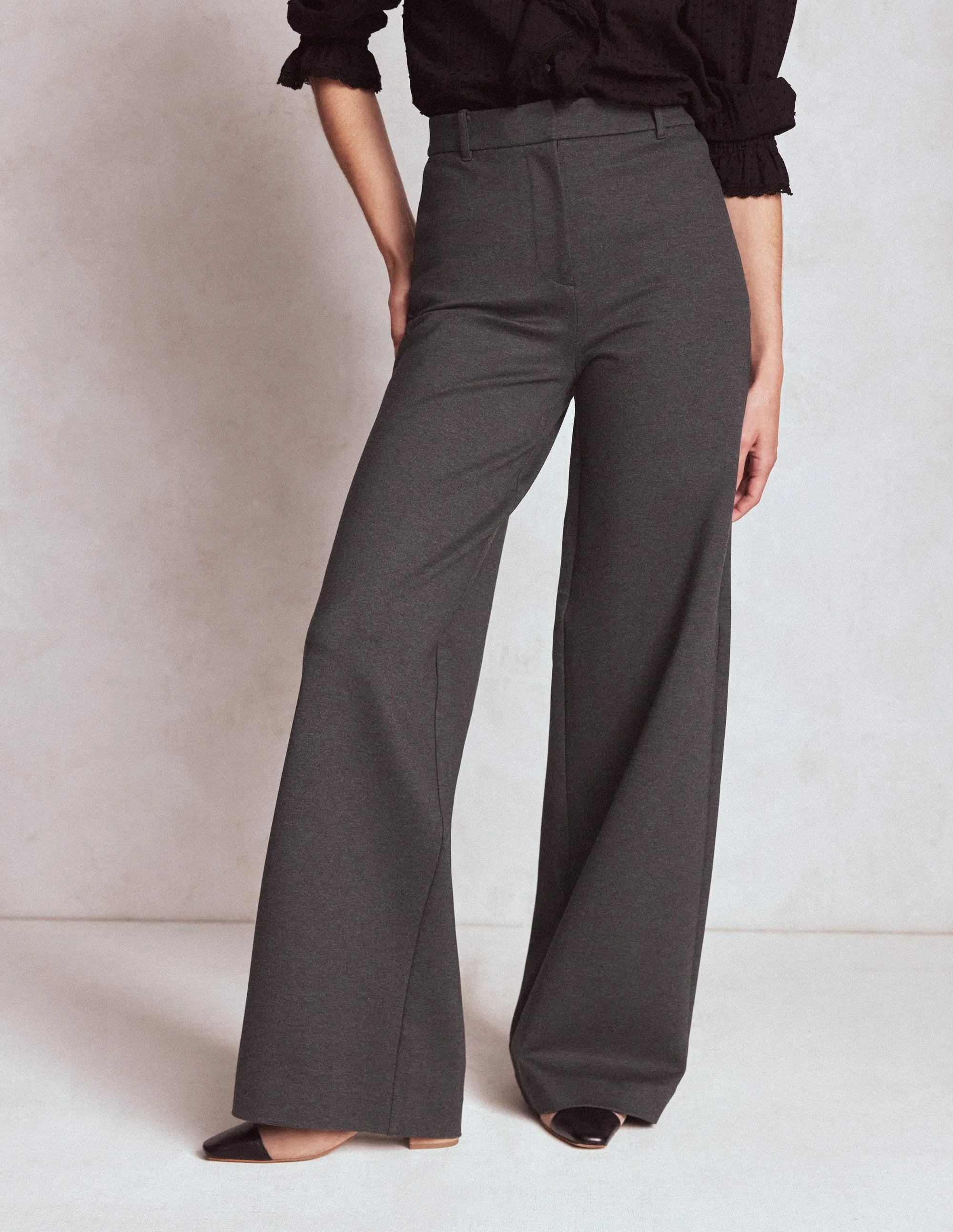 Belgravia Ponte Trousers-Charcoal Grey fast drying