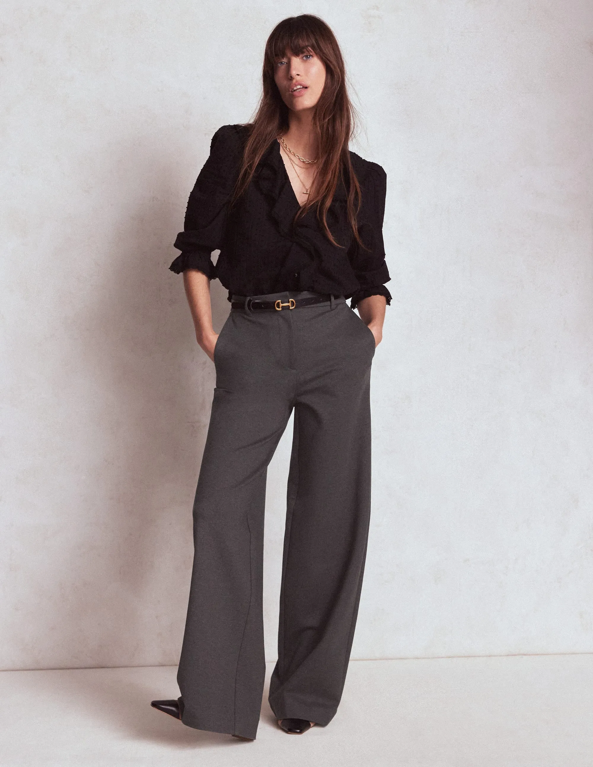 Belgravia Ponte Trousers-Charcoal Grey hidden compartments