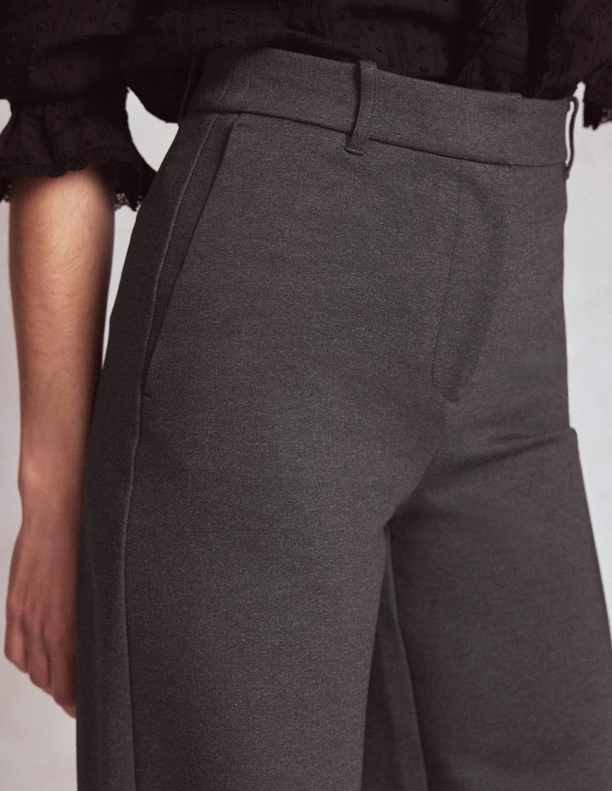 Belgravia Ponte Trousers-Charcoal Grey weekend warrior