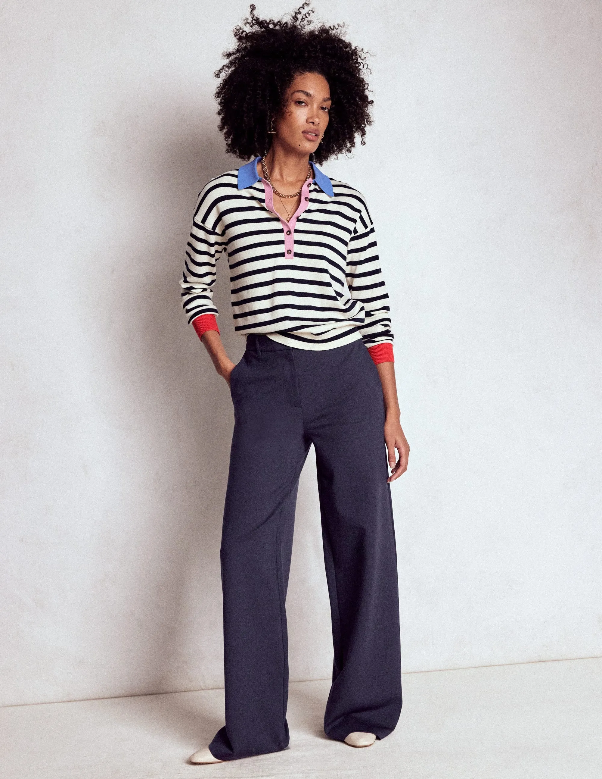 Belgravia Ponte Trousers-Navy bike commuter