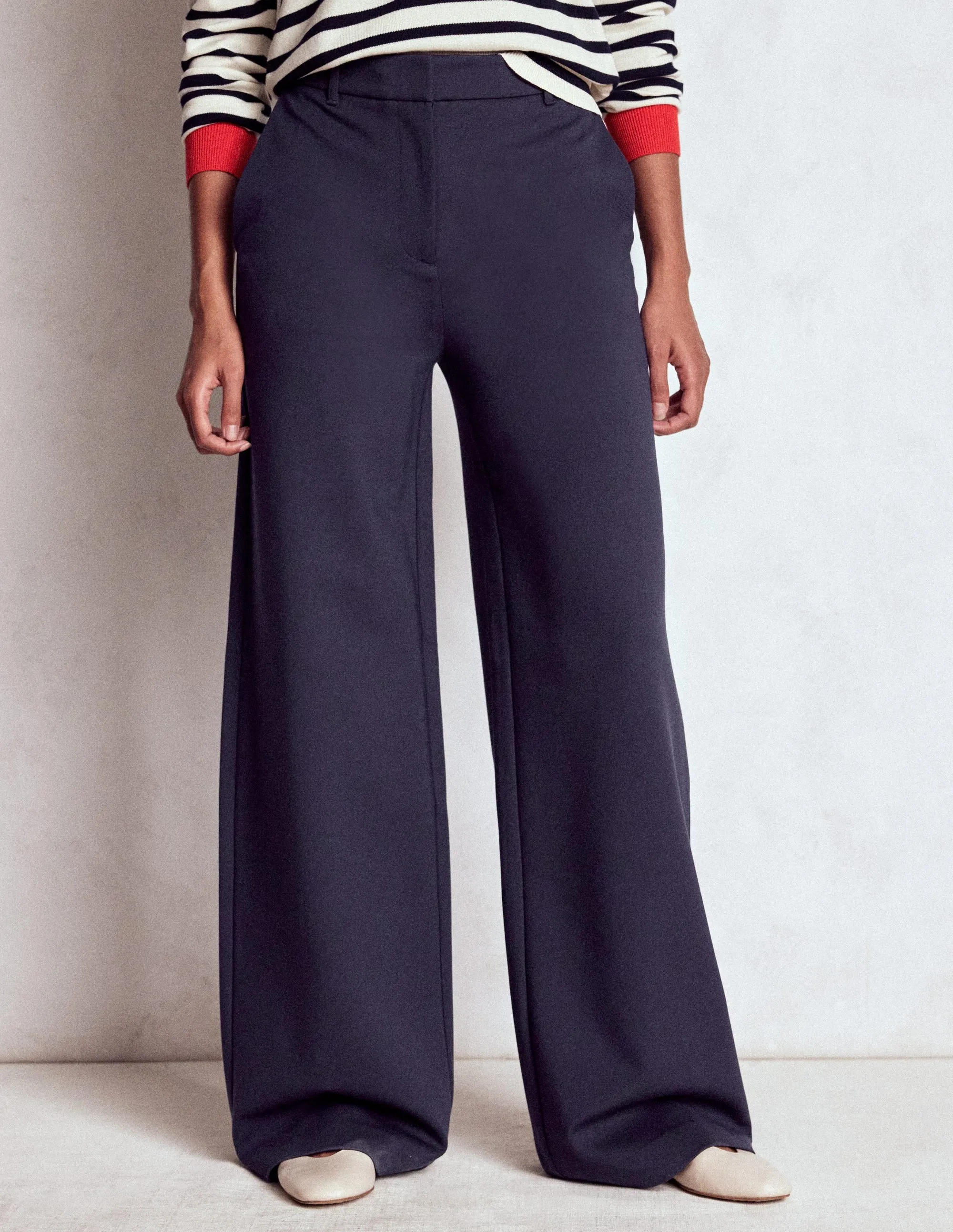 Belgravia Ponte Trousers-Navy decorative buttons