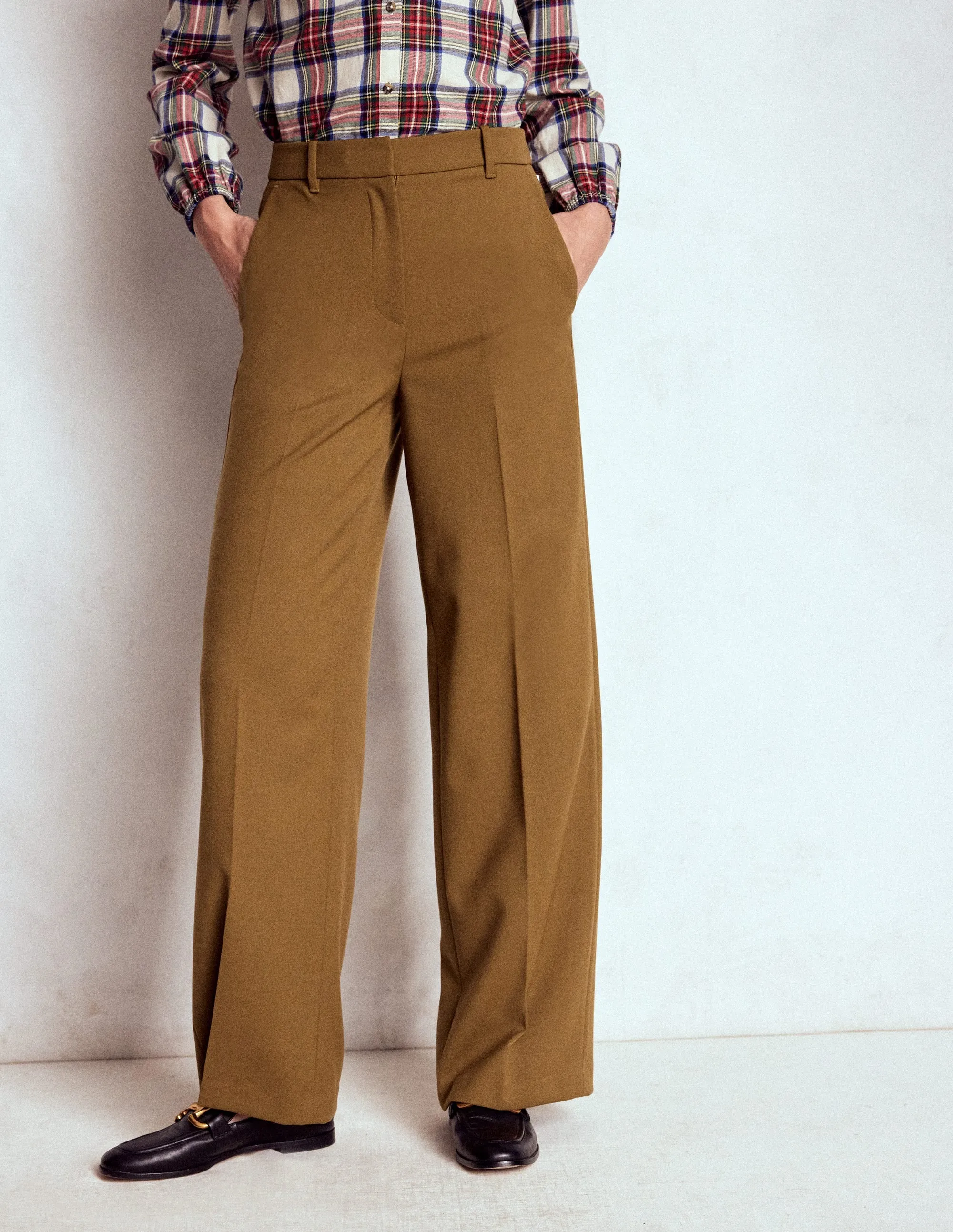 Belgravia Tailored Trousers-Tobacco anti wrinkle