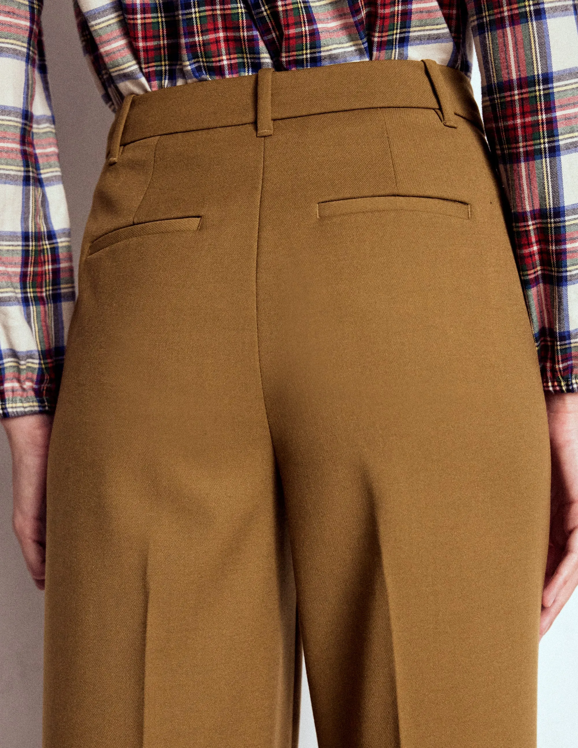 Belgravia Tailored Trousers-Tobacco waterproof material