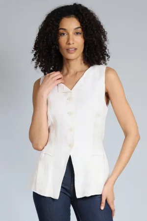 Belted Linen Vest post-workout layer