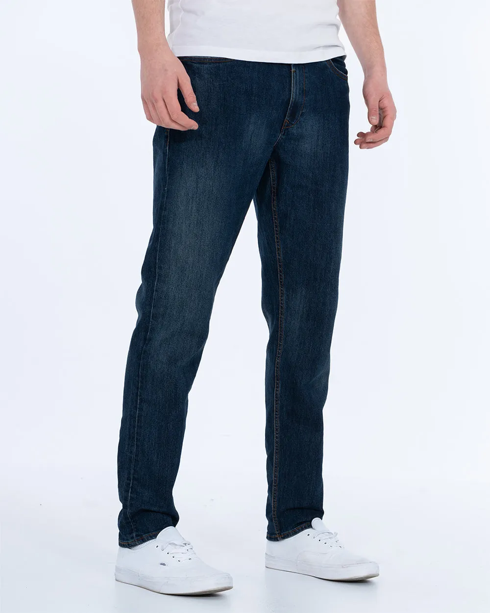 Blend Thunder Tall Relaxed Fit Jeans (dark denim blue) layered look