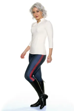 Bloodstripe Leggings - Red soft texture