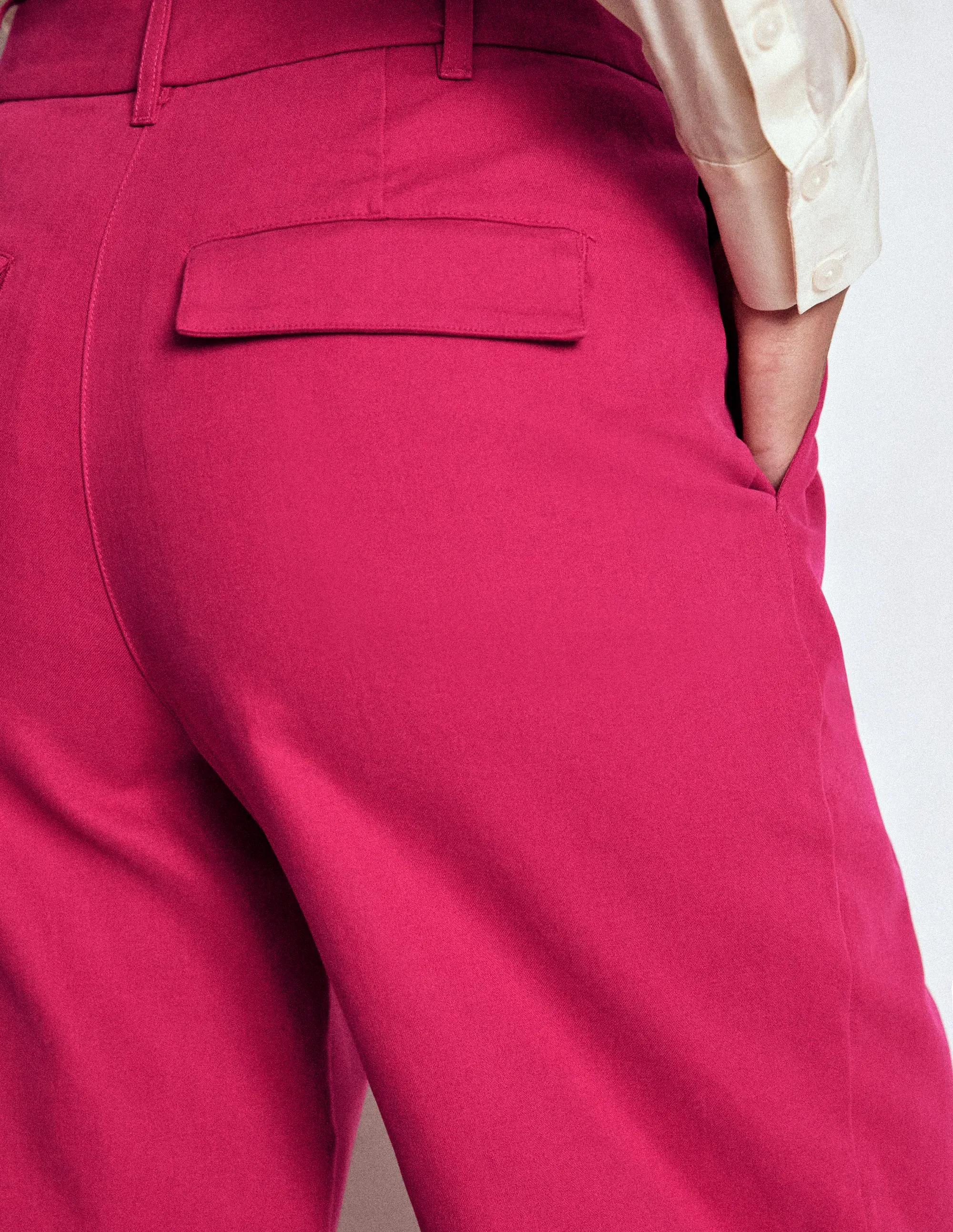 Bloomsbury Cotton Trousers-Bright Cherry creative design