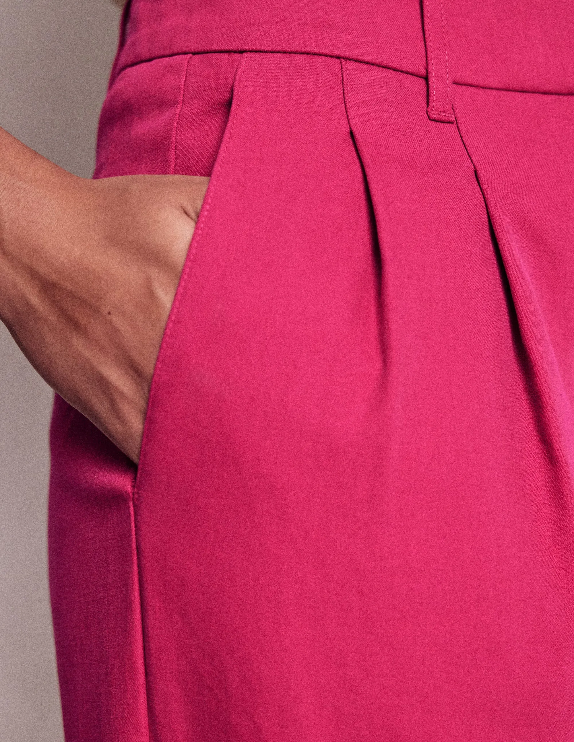 Bloomsbury Cotton Trousers-Bright Cherry travel companion