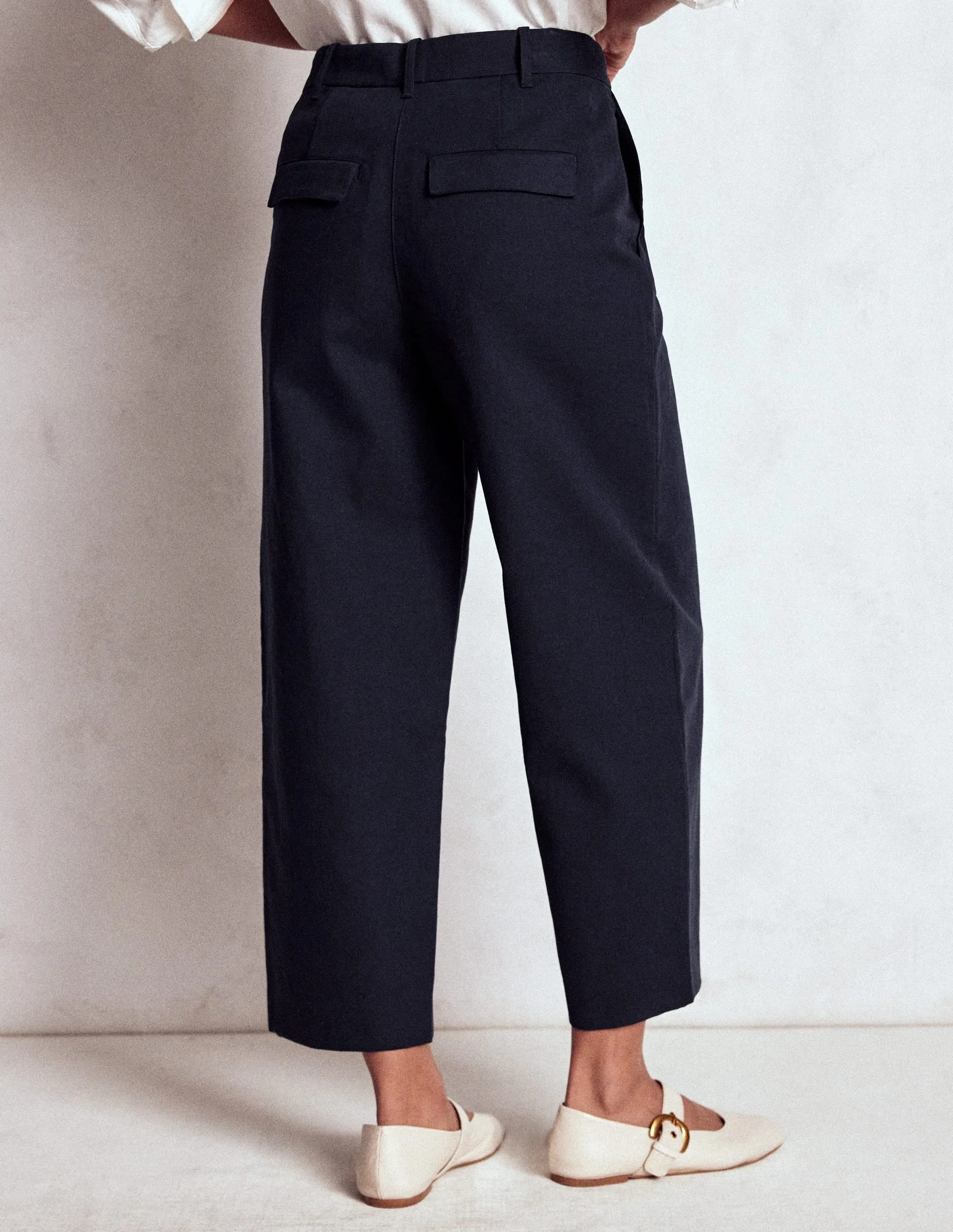 Bloomsbury Cotton Trousers-NAVY rain protection