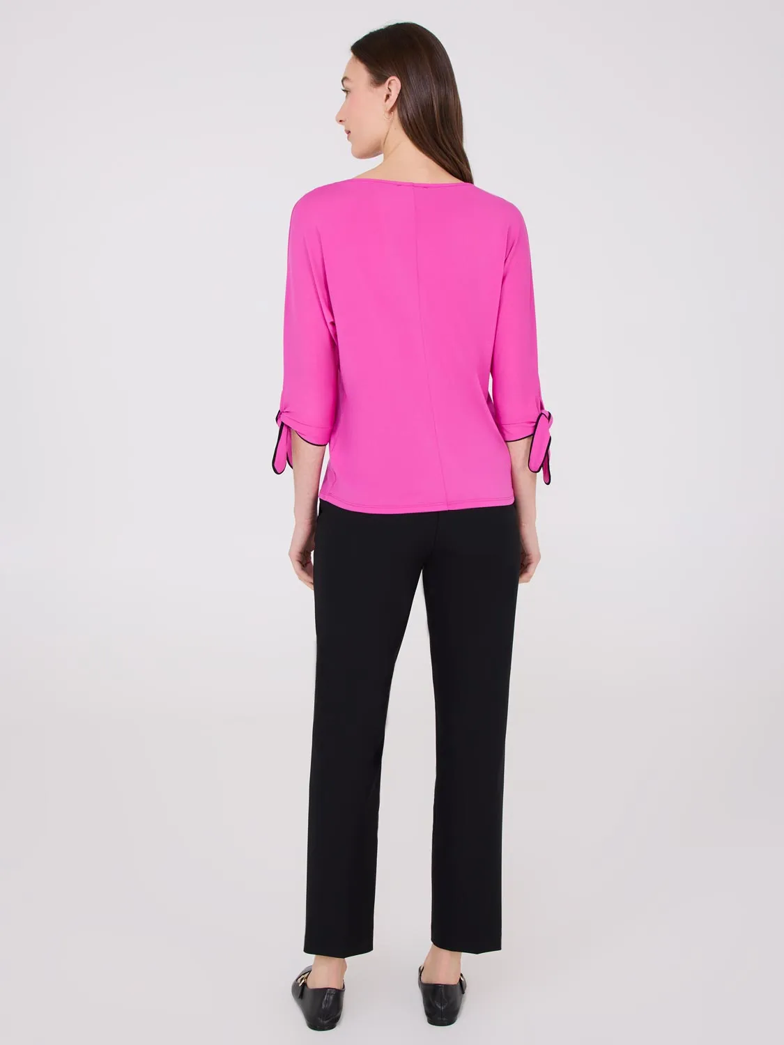 Boat Neck Bow-Tie Sleeve Top Versatile Pick