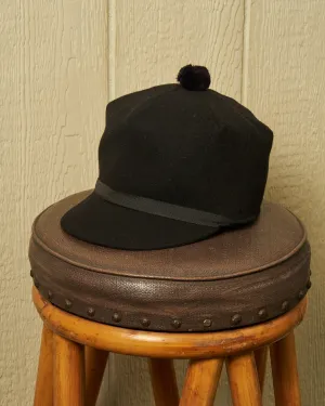Boothbay Cap in Black Melton Wool urban trail