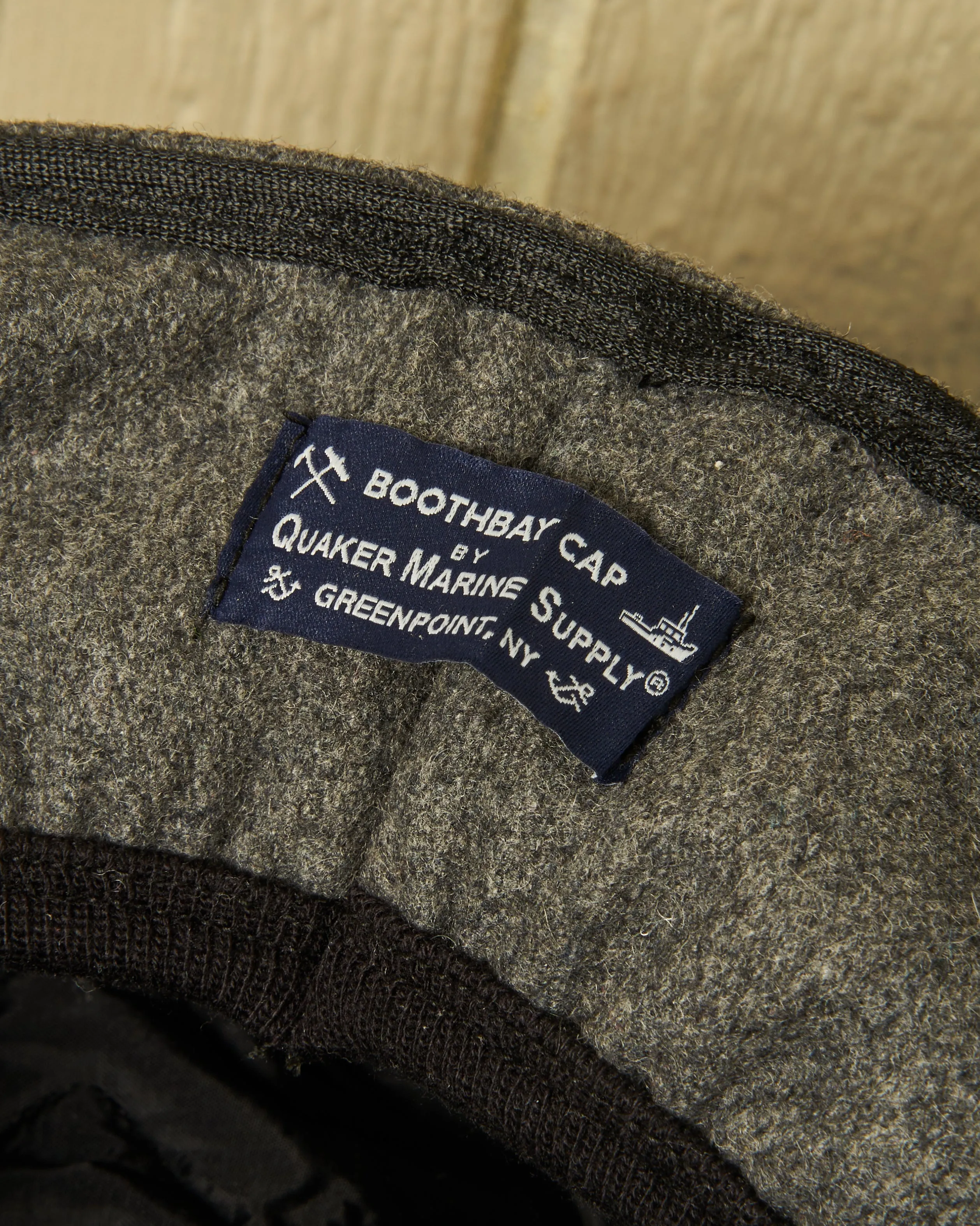 Boothbay Cap in Charcoal Melton Wool training mood