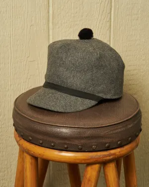 Boothbay Cap in Charcoal Melton Wool camp gear