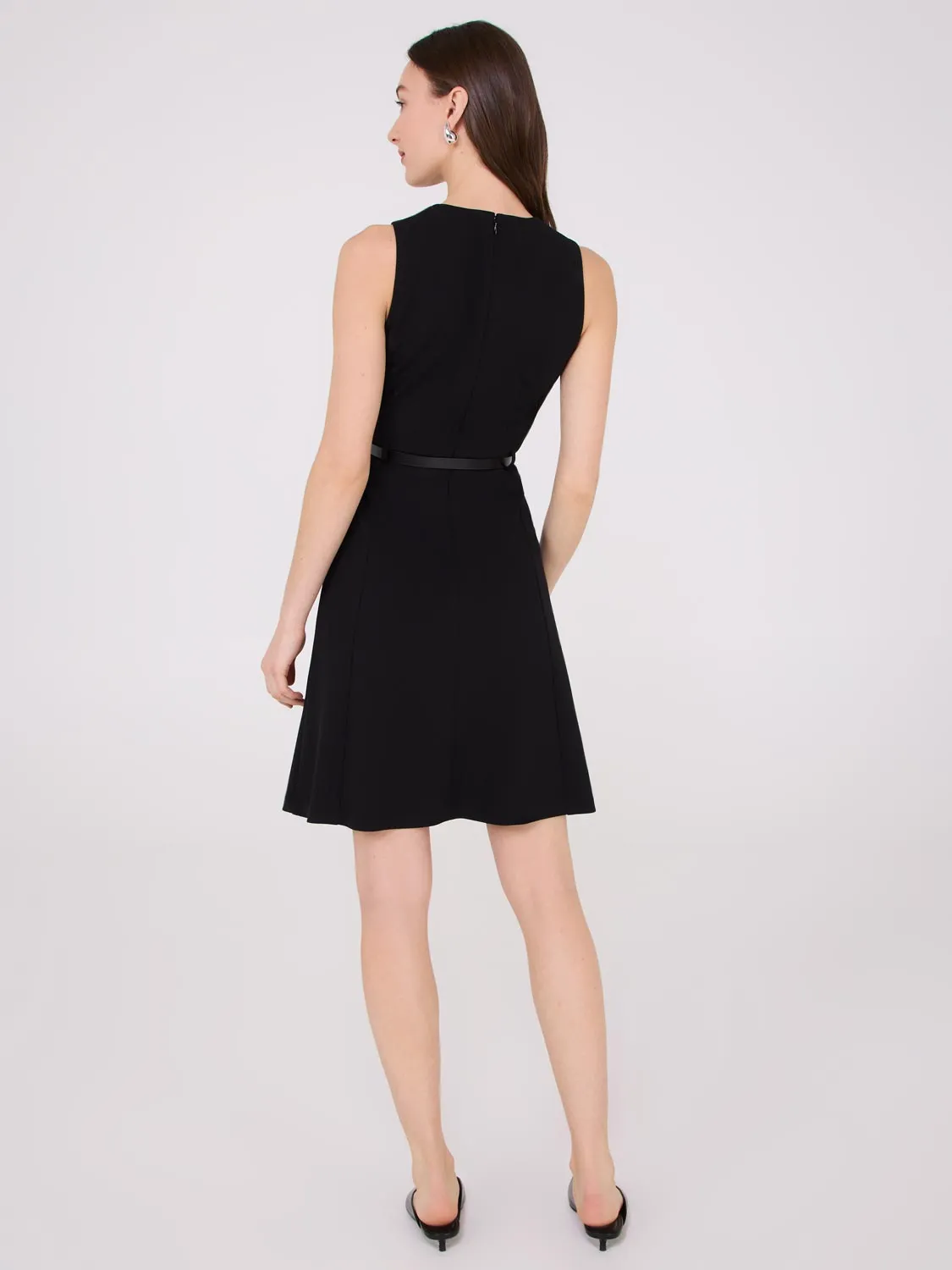 Box Pleat Crepe Mini Dress easy movement