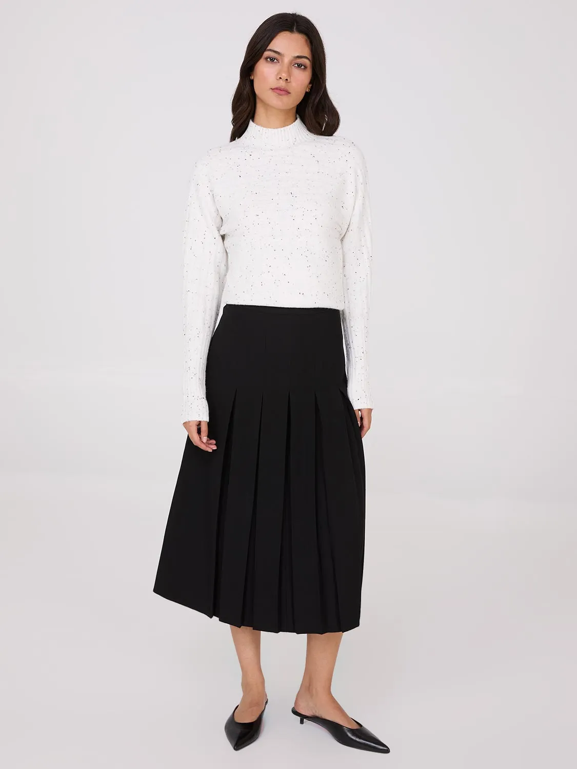 Box Pleat Midi Skirt easy elegance