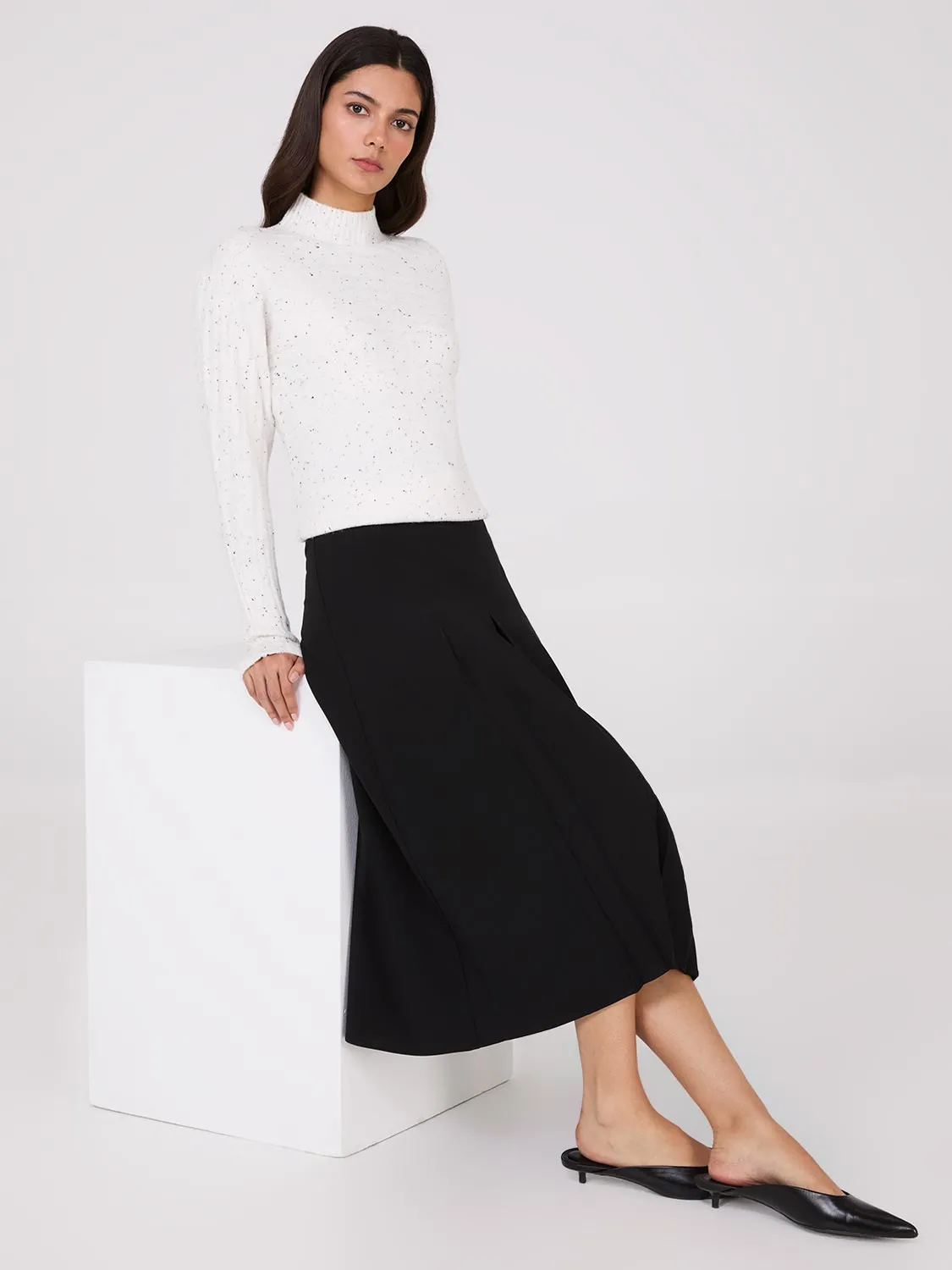 Box Pleat Midi Skirt daily wear