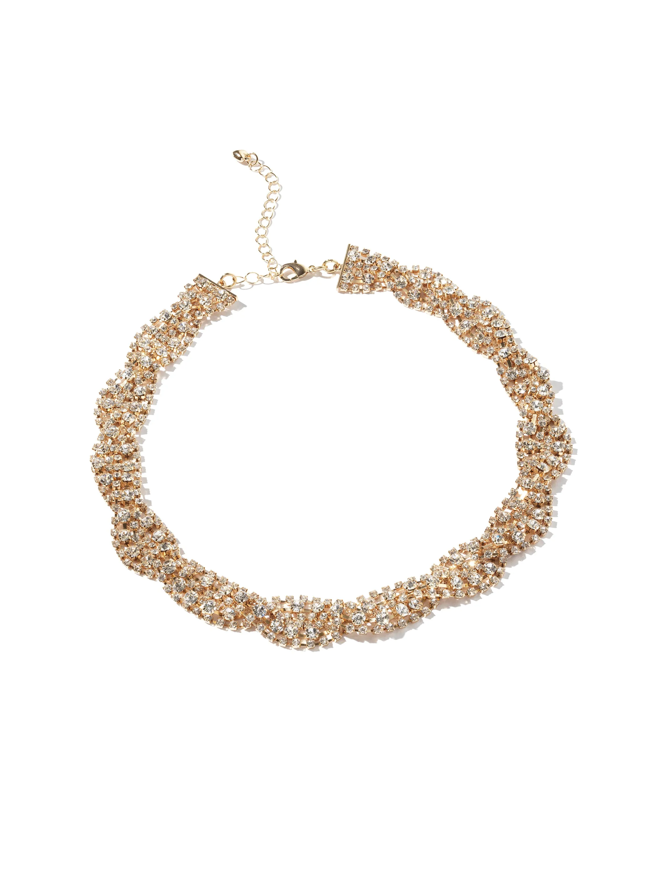 Braided Rhinestone Necklace effortless style