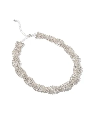 Braided Rhinestone Necklace casual trend