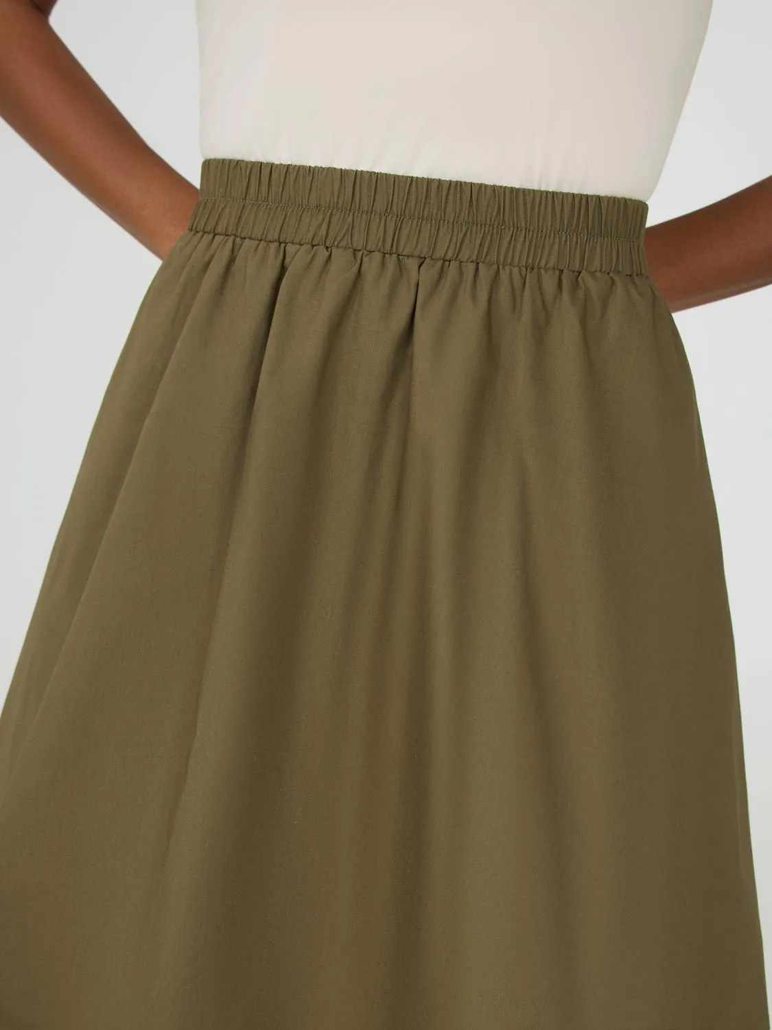 Bubble Hem Cotton Skirt bright color