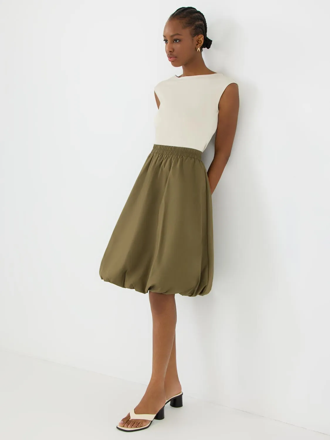 Bubble Hem Cotton Skirt spring fresh