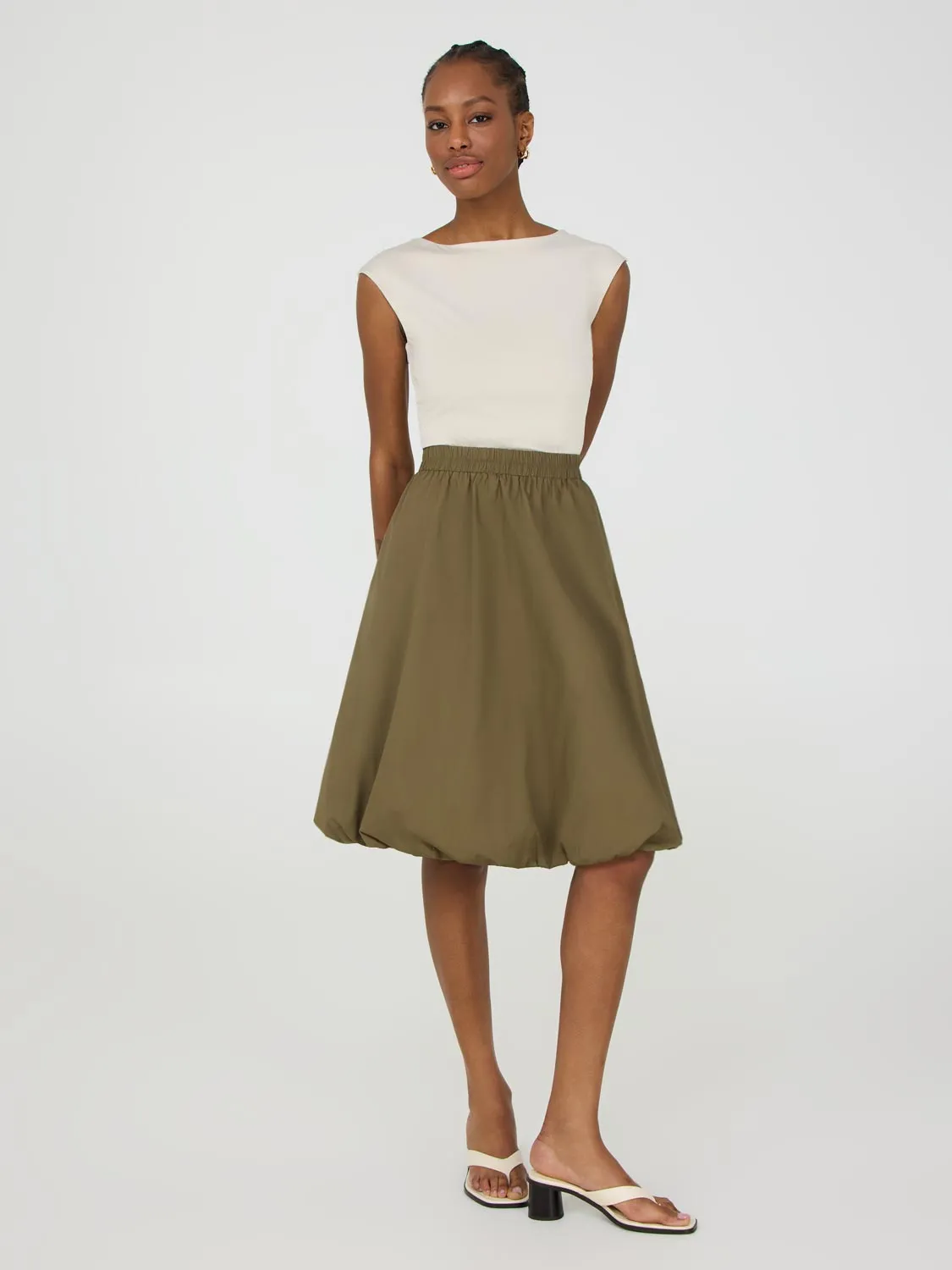Bubble Hem Cotton Skirt bold vibe