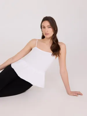 Bubble Hem Cotton Tank Top flexible fit