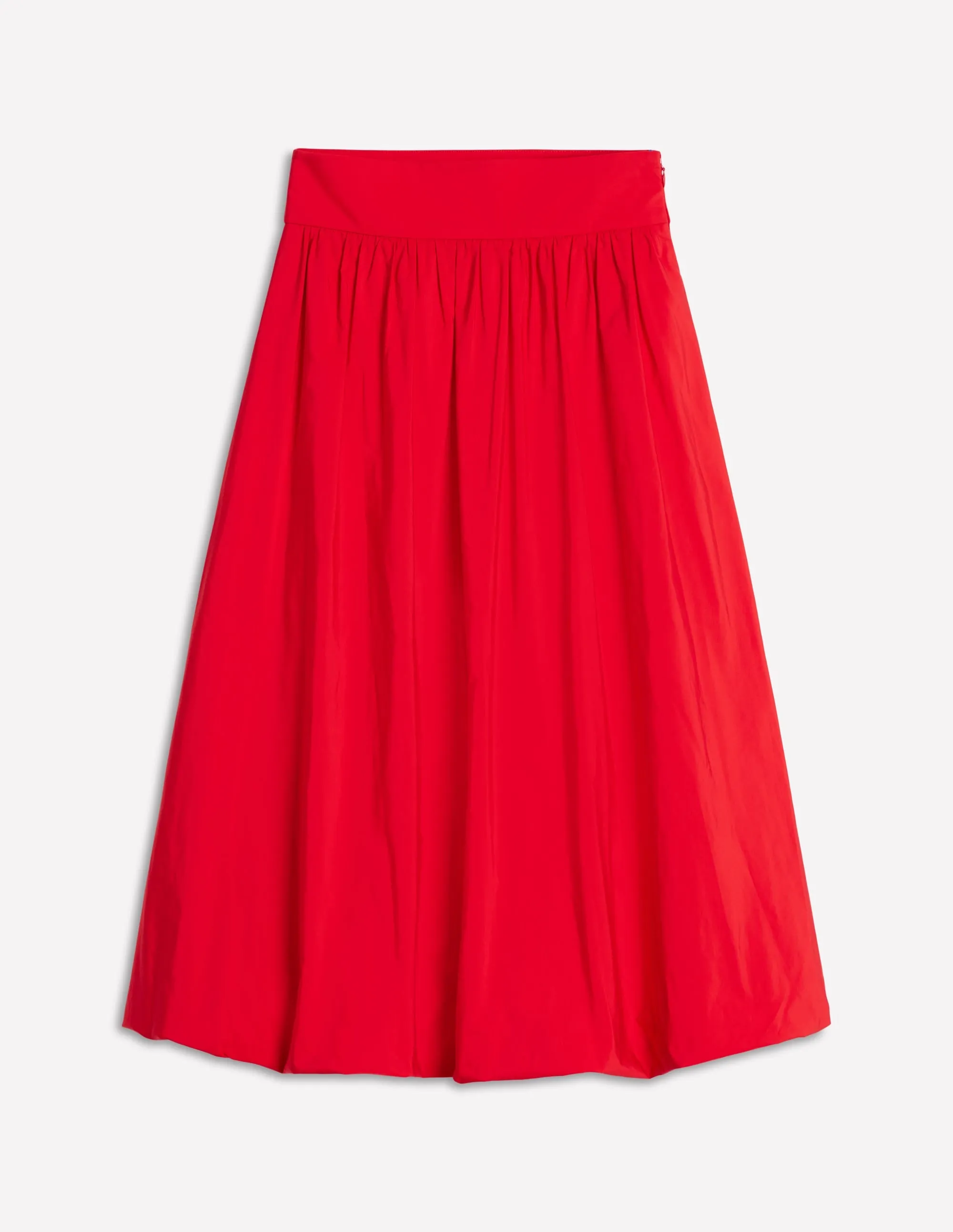 Bubble Hem Midi Skirt-Poppy Red artsy vibe