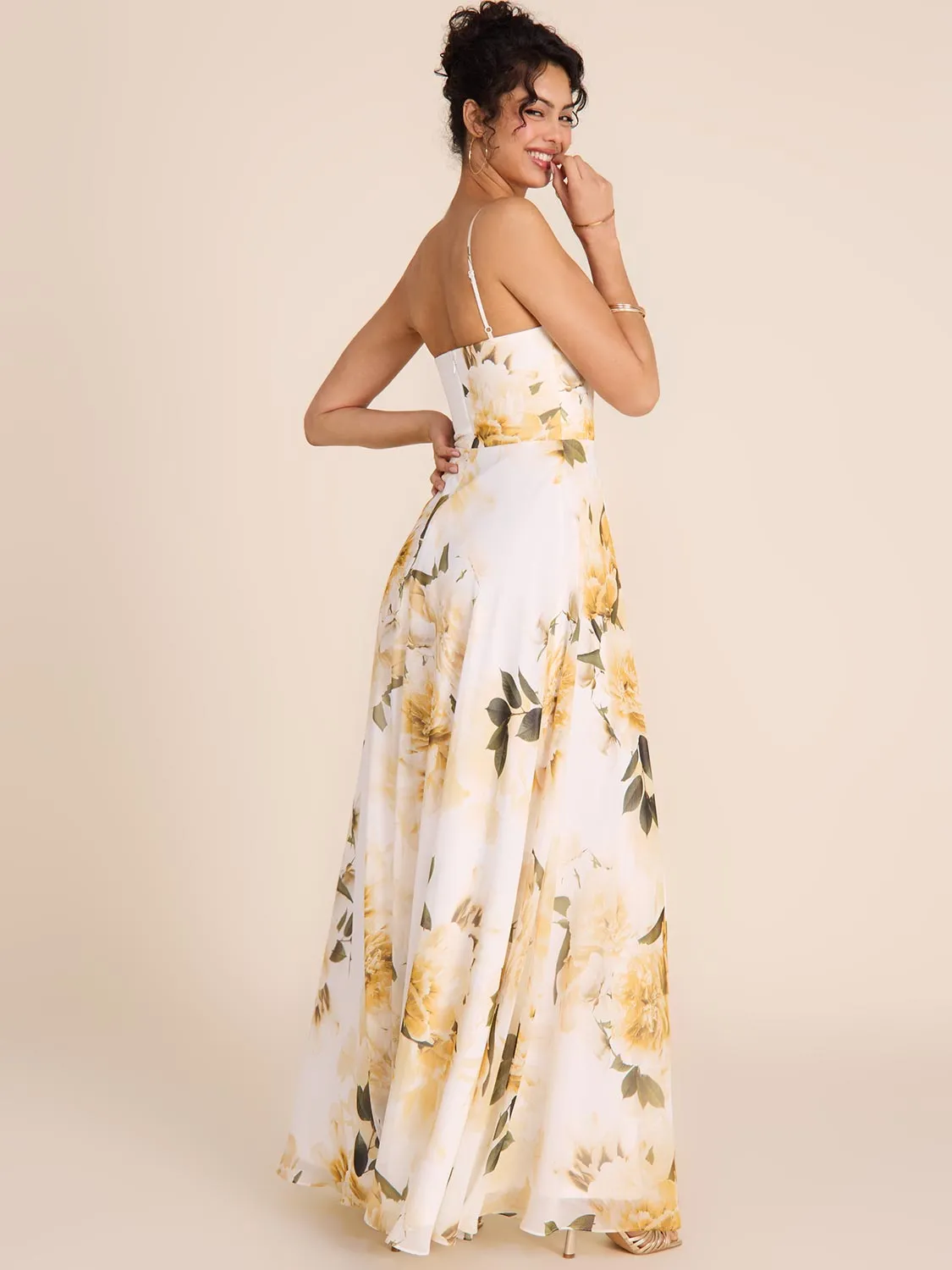 Bustier Floral Chiffon Gown travel essential