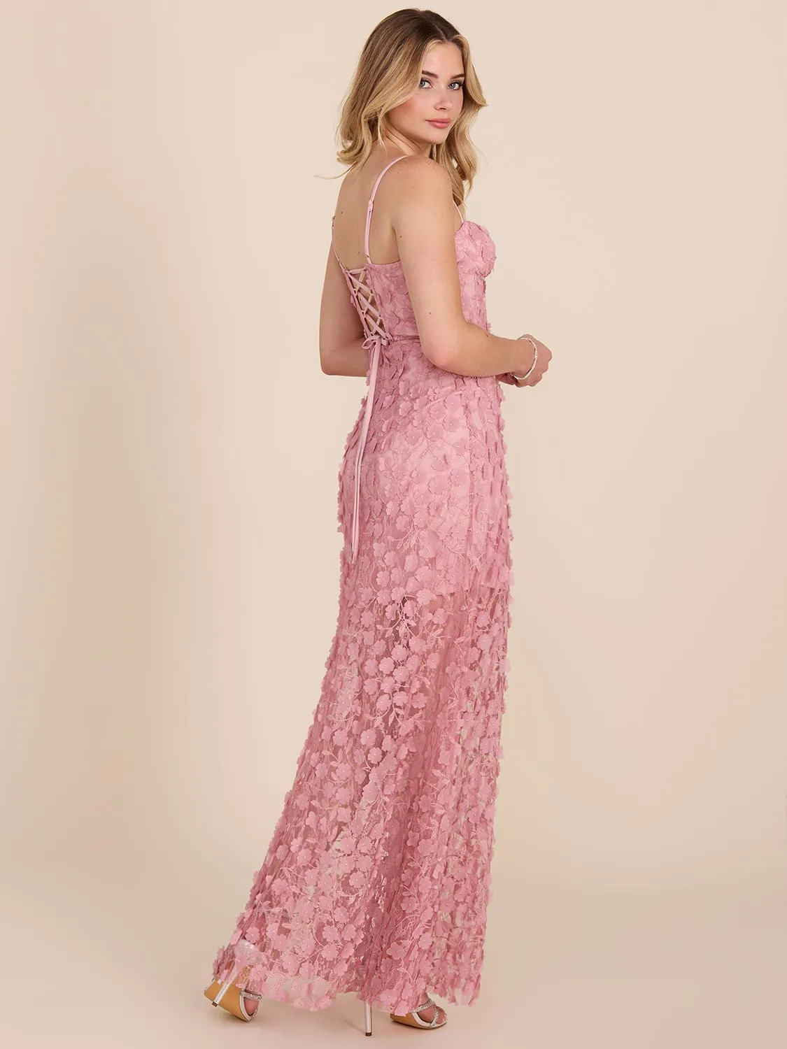 Bustier Flower Appliqu Gown picnic lawn
