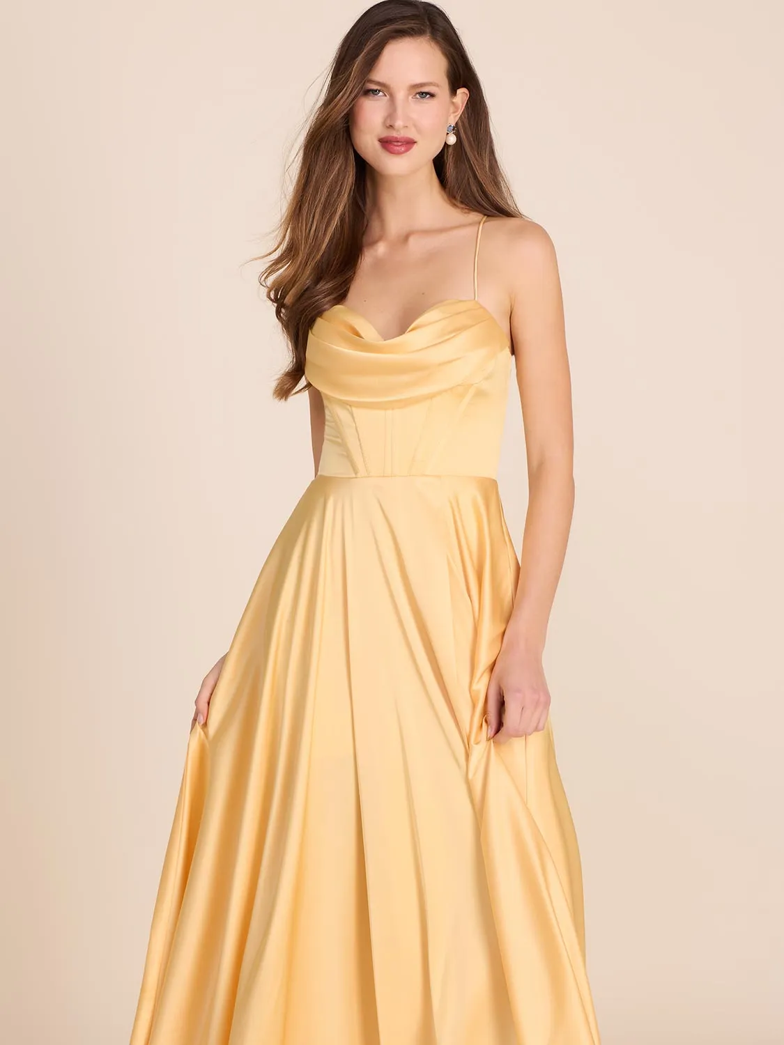 Bustier Satin Gown minimalist design