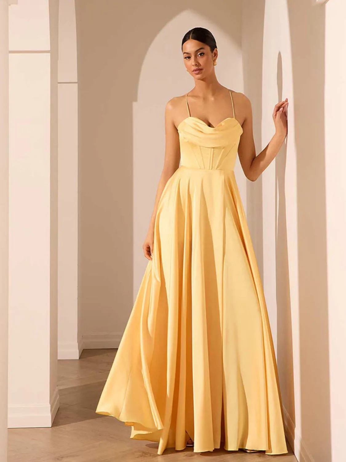 Bustier Satin Gown lifestyle