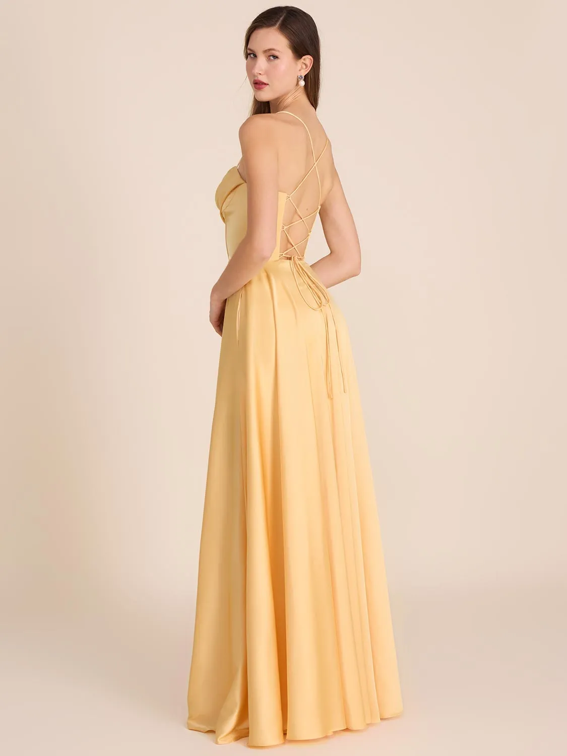 Bustier Satin Gown bold hues