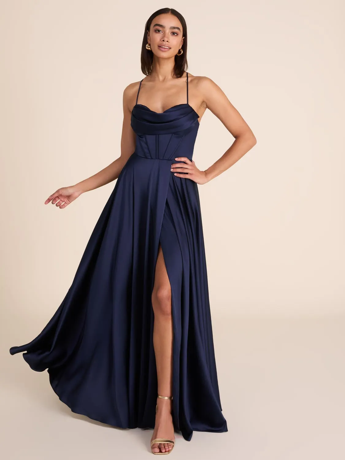 Bustier Satin Gown plus size