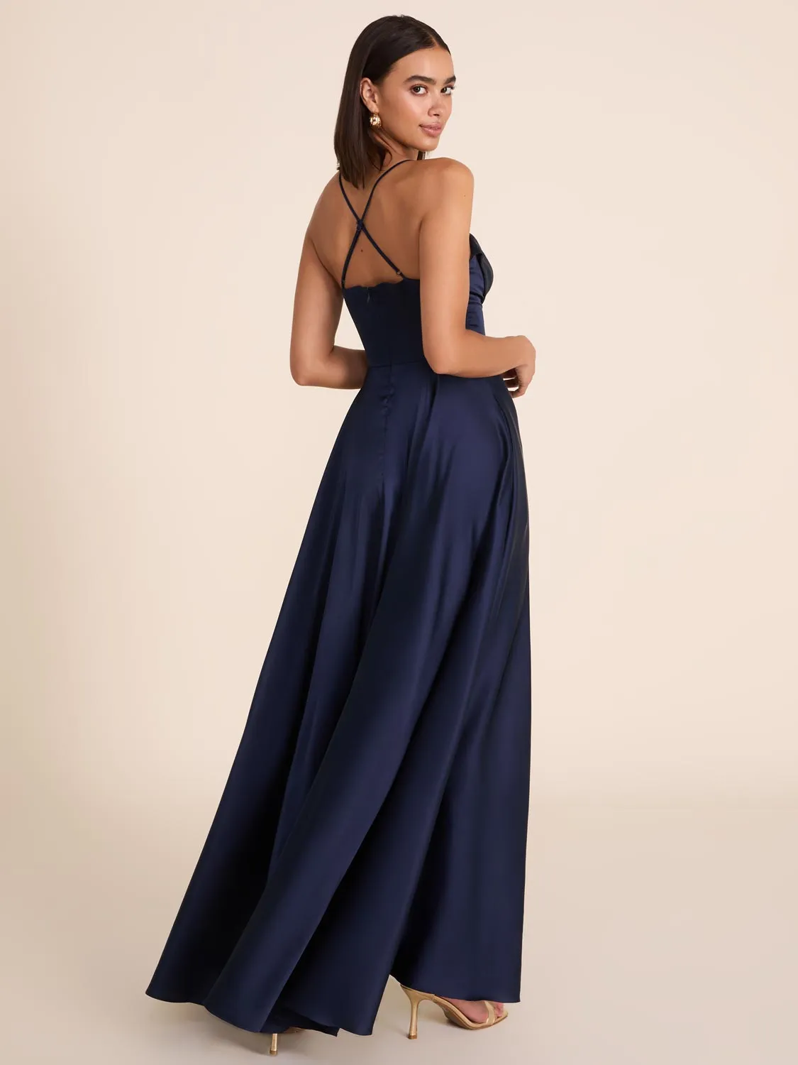 Bustier Satin Gown easy match