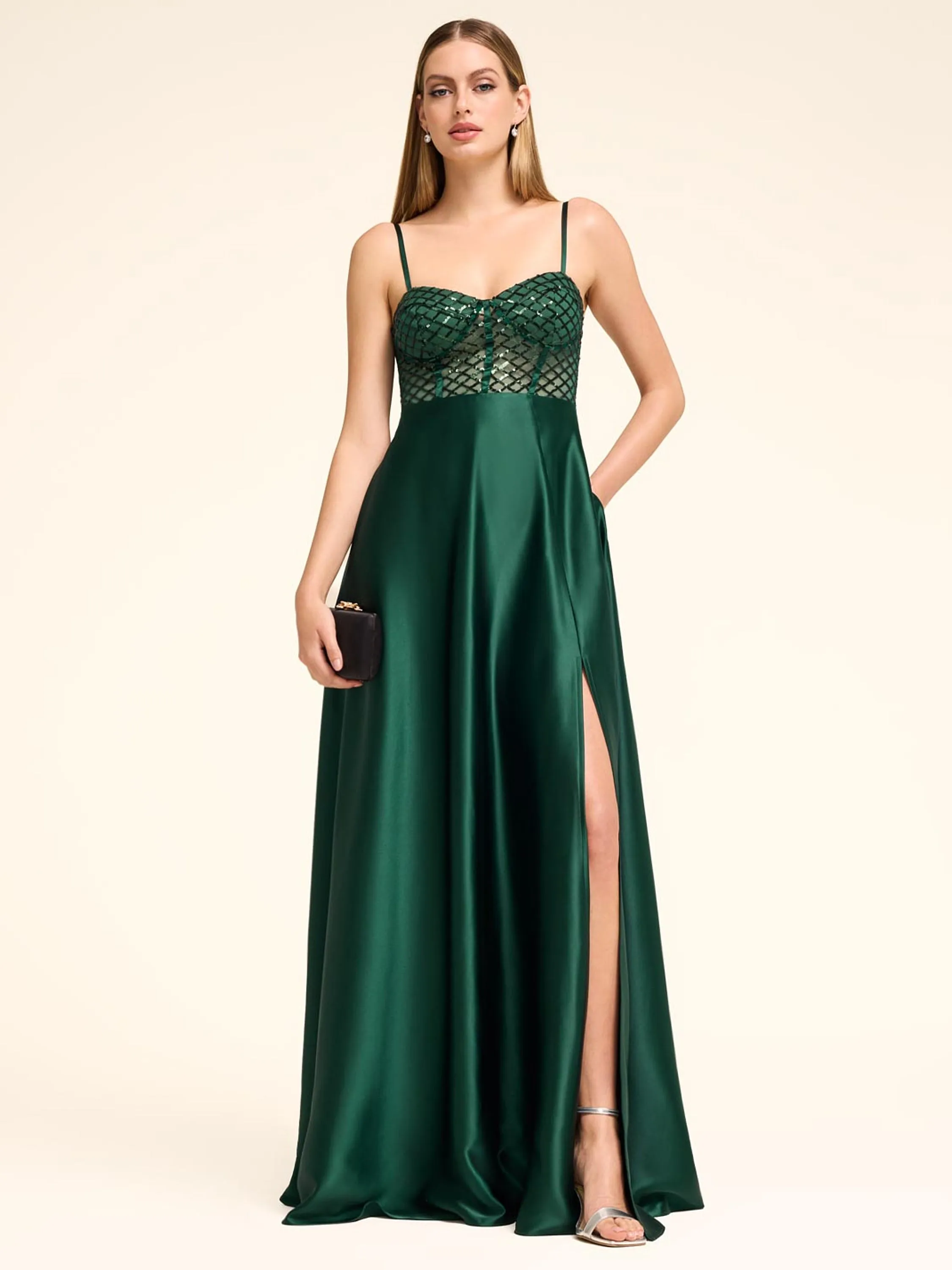 Bustier Sequin & Satin Gown trend leader