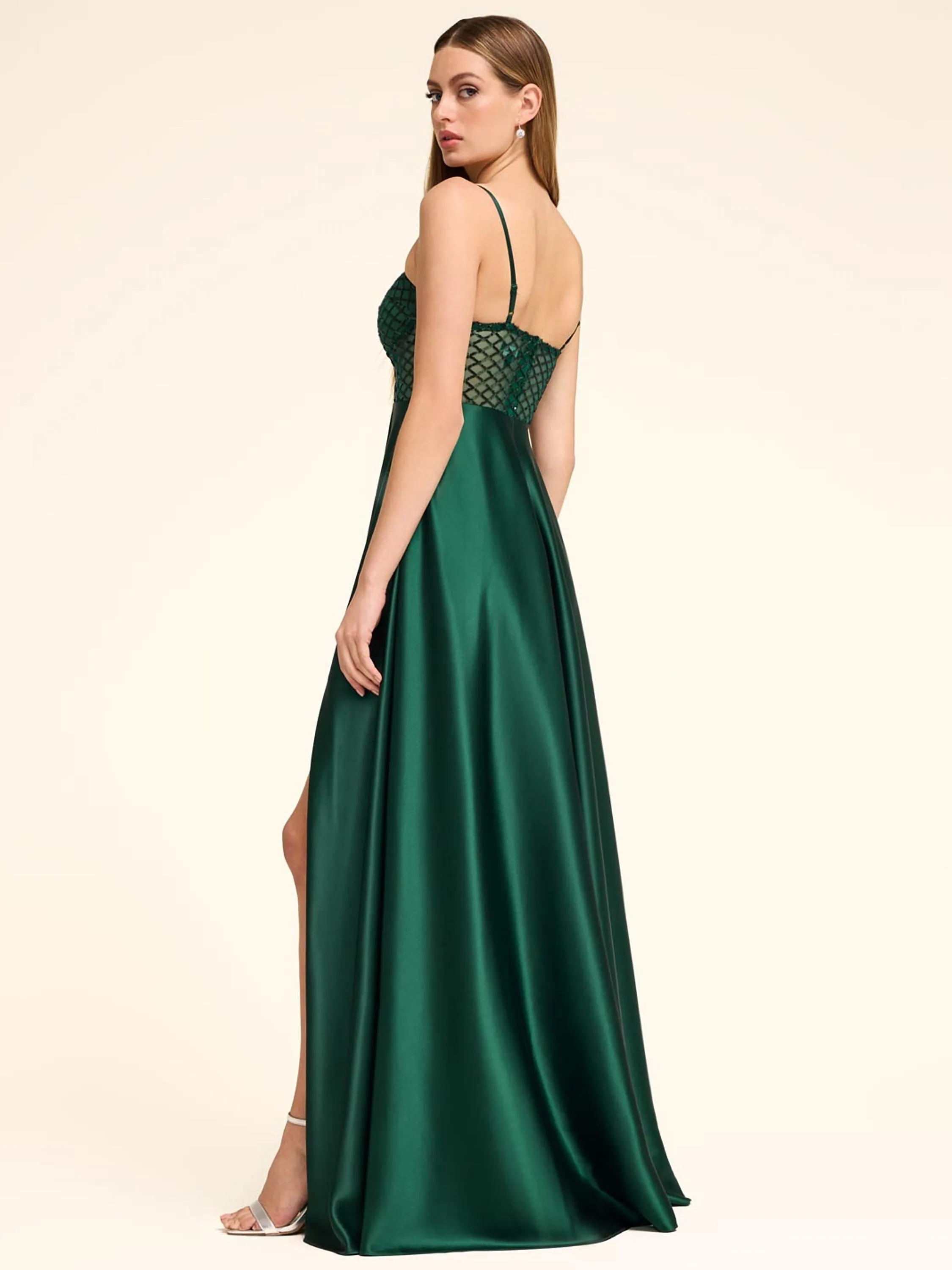 Bustier Sequin & Satin Gown breathable sweat