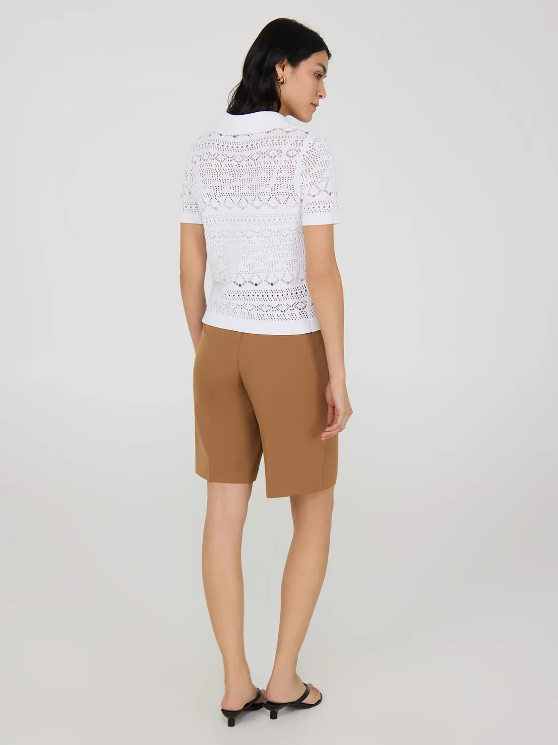 Button-Up Cotton Crochet Top Summer Days