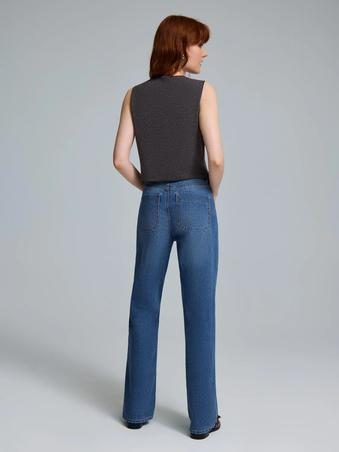 Button-Up Cropped Top gym staple