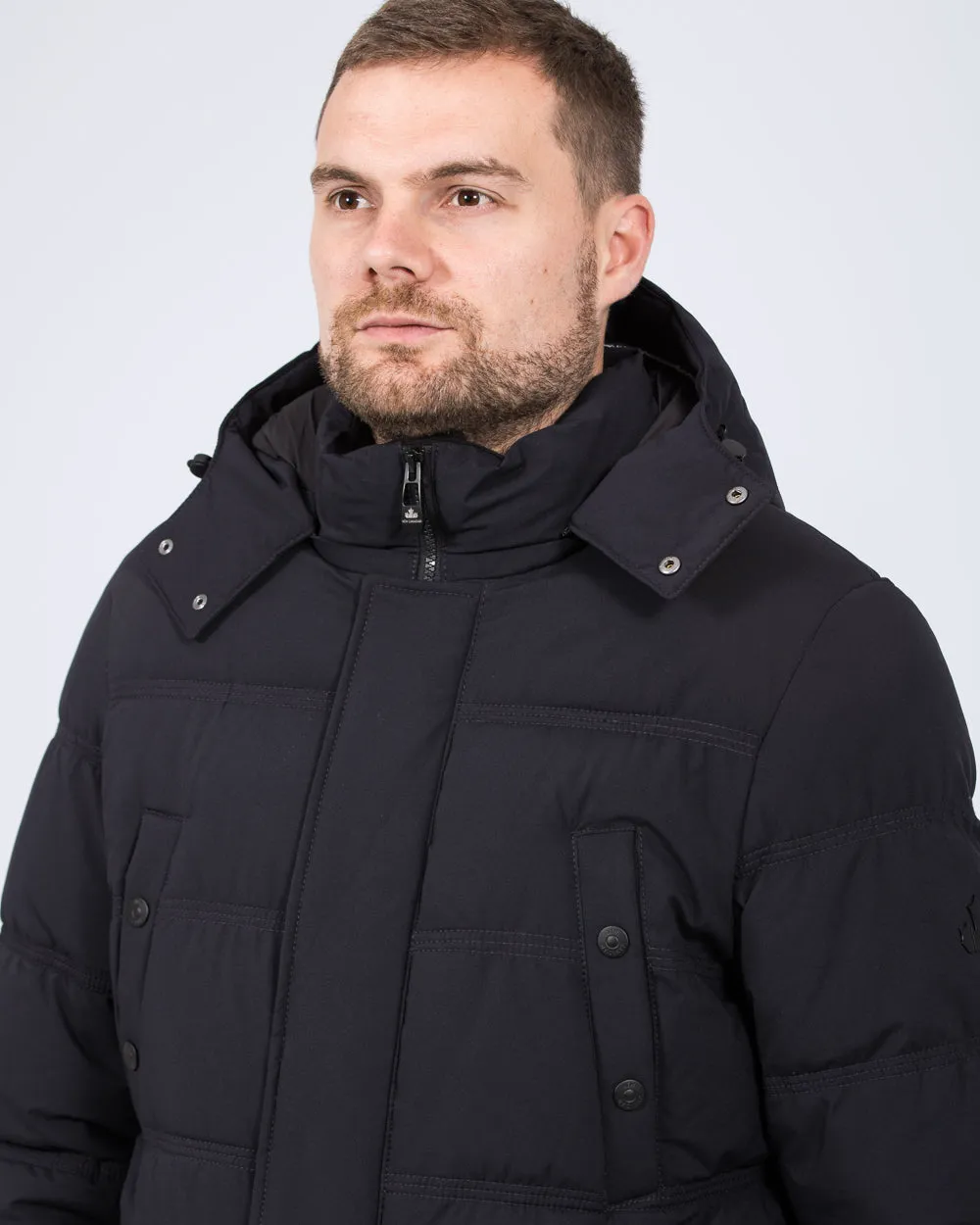 Cabano Tall Waterproof Padded Jacket (navy) elevated street coat